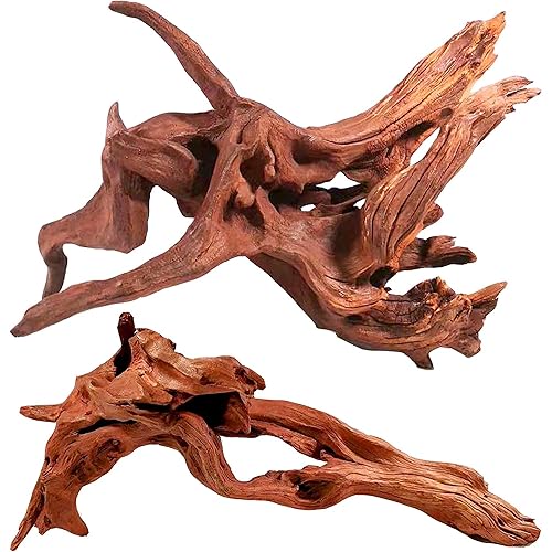 WDEFUN Natural Driftwood for Aquarium Decor, 2-Piece 10''-14'' Large Driftwood
