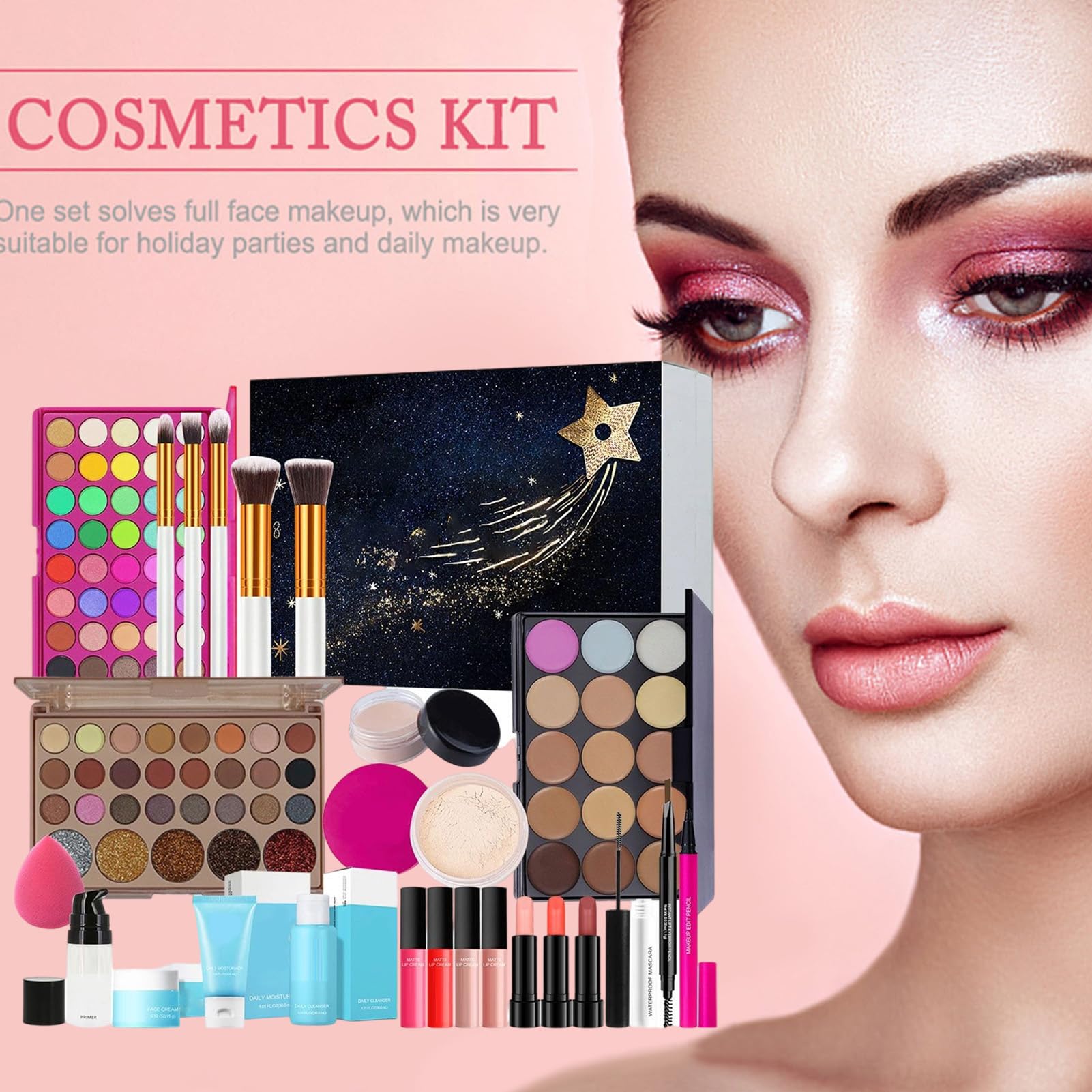 Juego De Maquillaje Para Mujeres Juego De Maquillaje Facial Ligero Con | Set De Maquillaje Facial Para Novia Amiga Hermana Hija Familia Amigos Compañeros