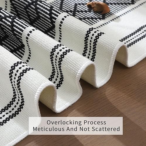 Miniatura 5 de LUFEIJIASHI Camino de mesa tejido estilo granja, camino de mesa bohemio de 108 pulgadas de largo con borlas, elegante camino de mesa lavable para