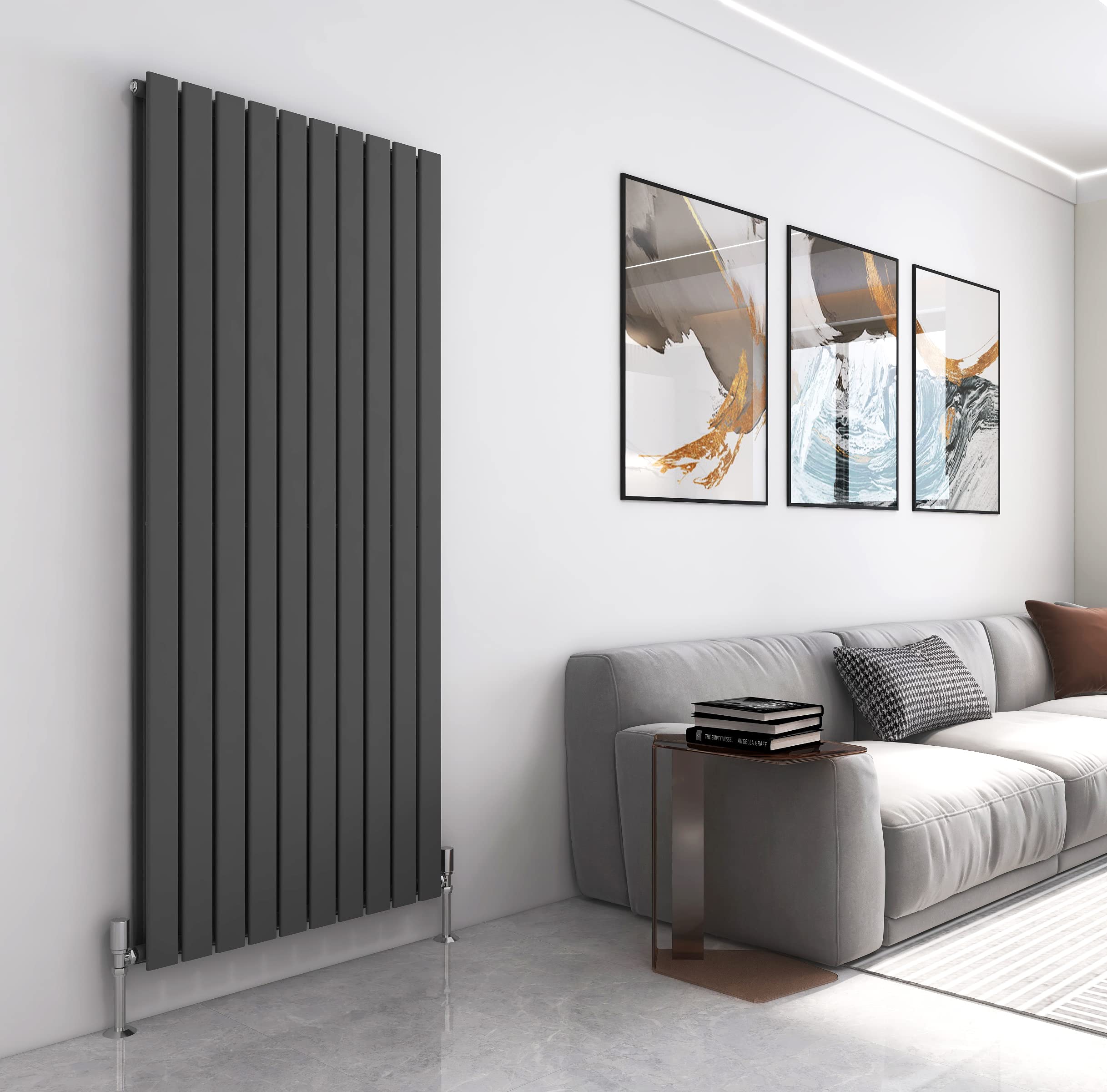 (Grey, 1800X680 Mm Double) Mcc Radiator Horizontal Vertical Designer Flat Panel Central Heating Radiator Heater 5060856461641