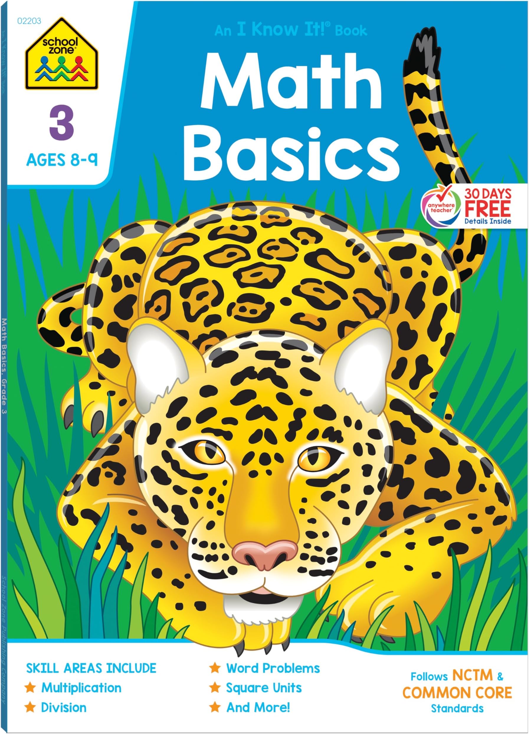 School Zone Math Basics 3 Workbook: 64 Pages, 3rd Grade, Multiplication, Division, Word Problems, Place Value, Fractions, Ages 8-9 (I Know It! Book Series)