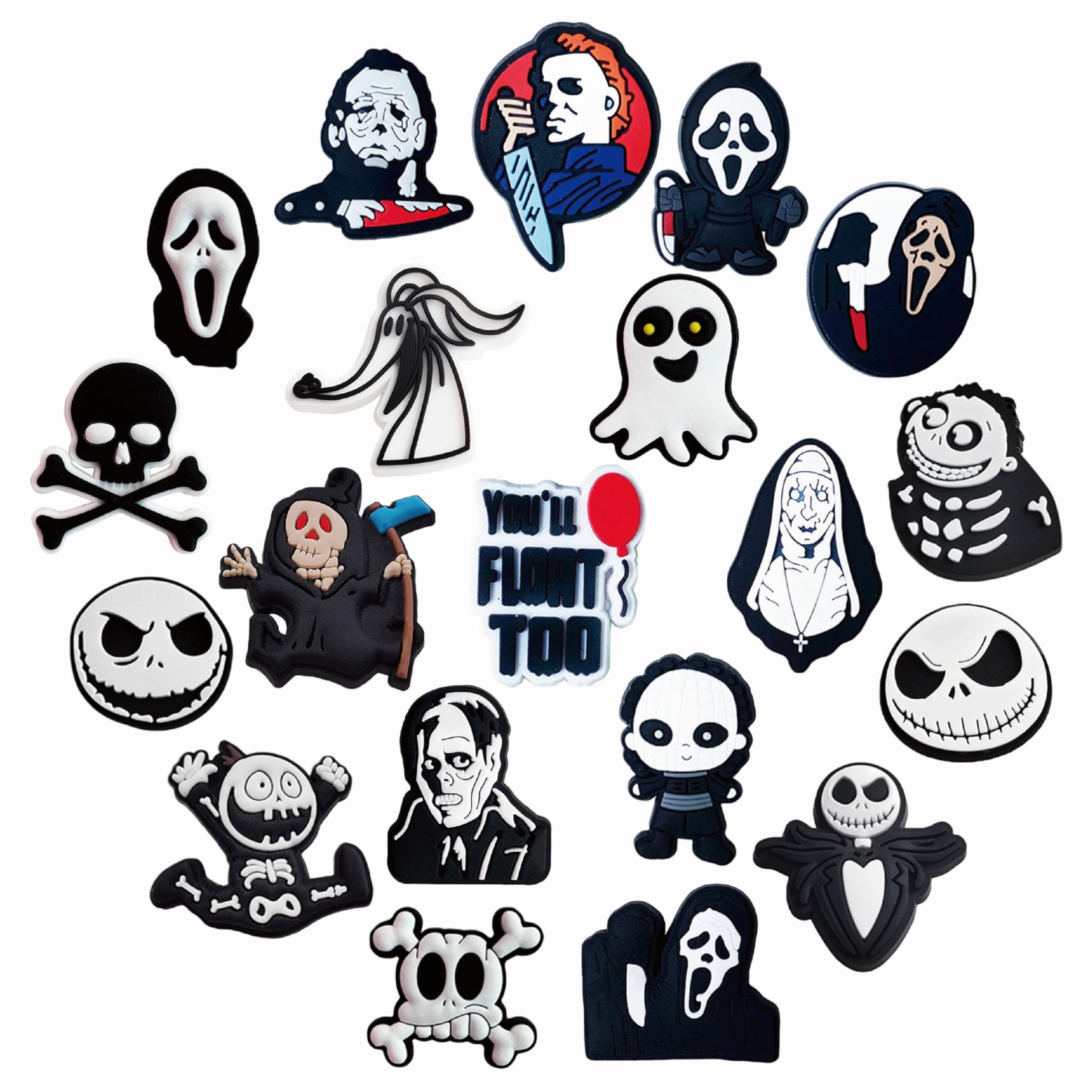Juego de 28 piezas decoración zapatos burbujas accesorios clips Halloween regalos fiesta DIY