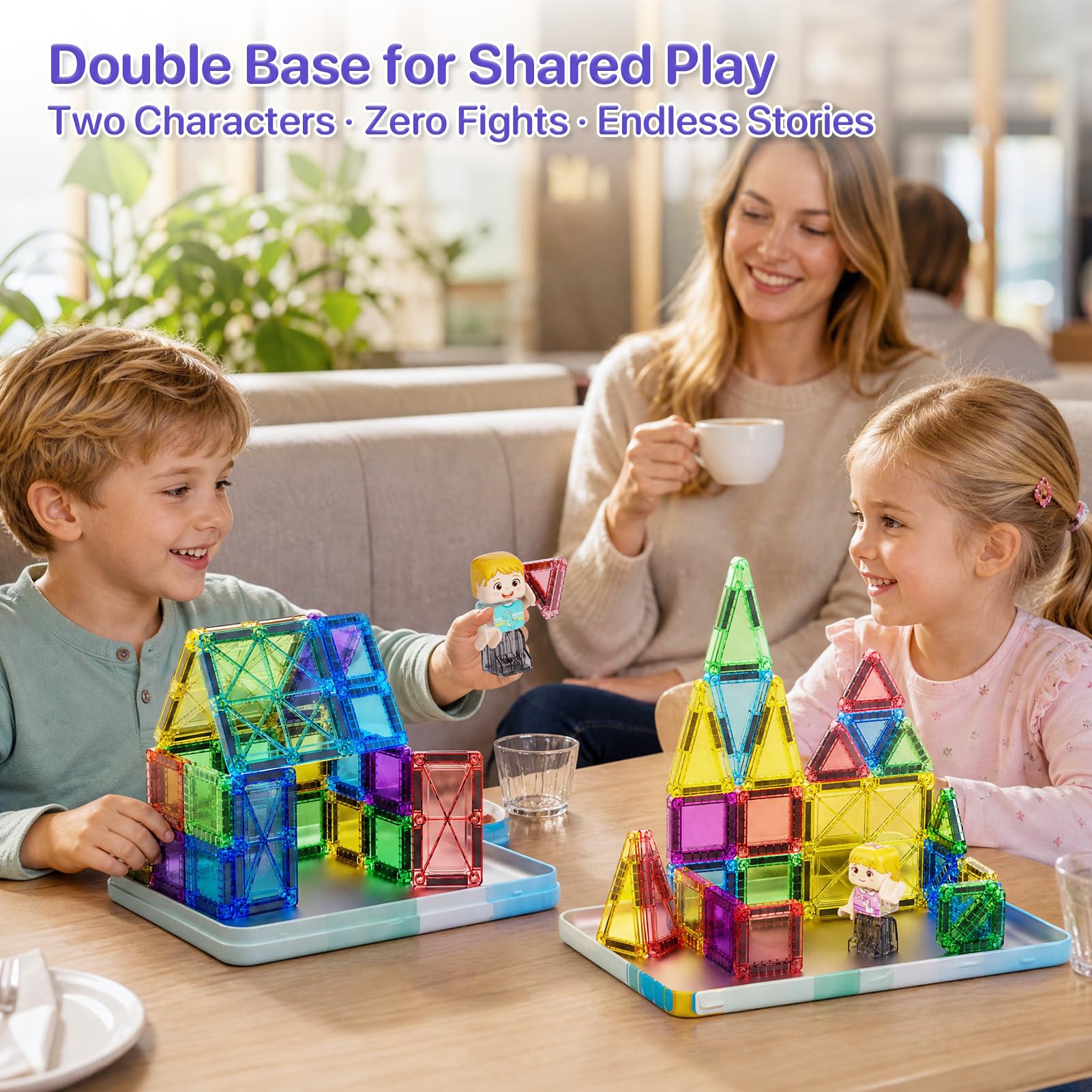 Set da viaggio con 60 mattoncini magnetici per bambini dai 3