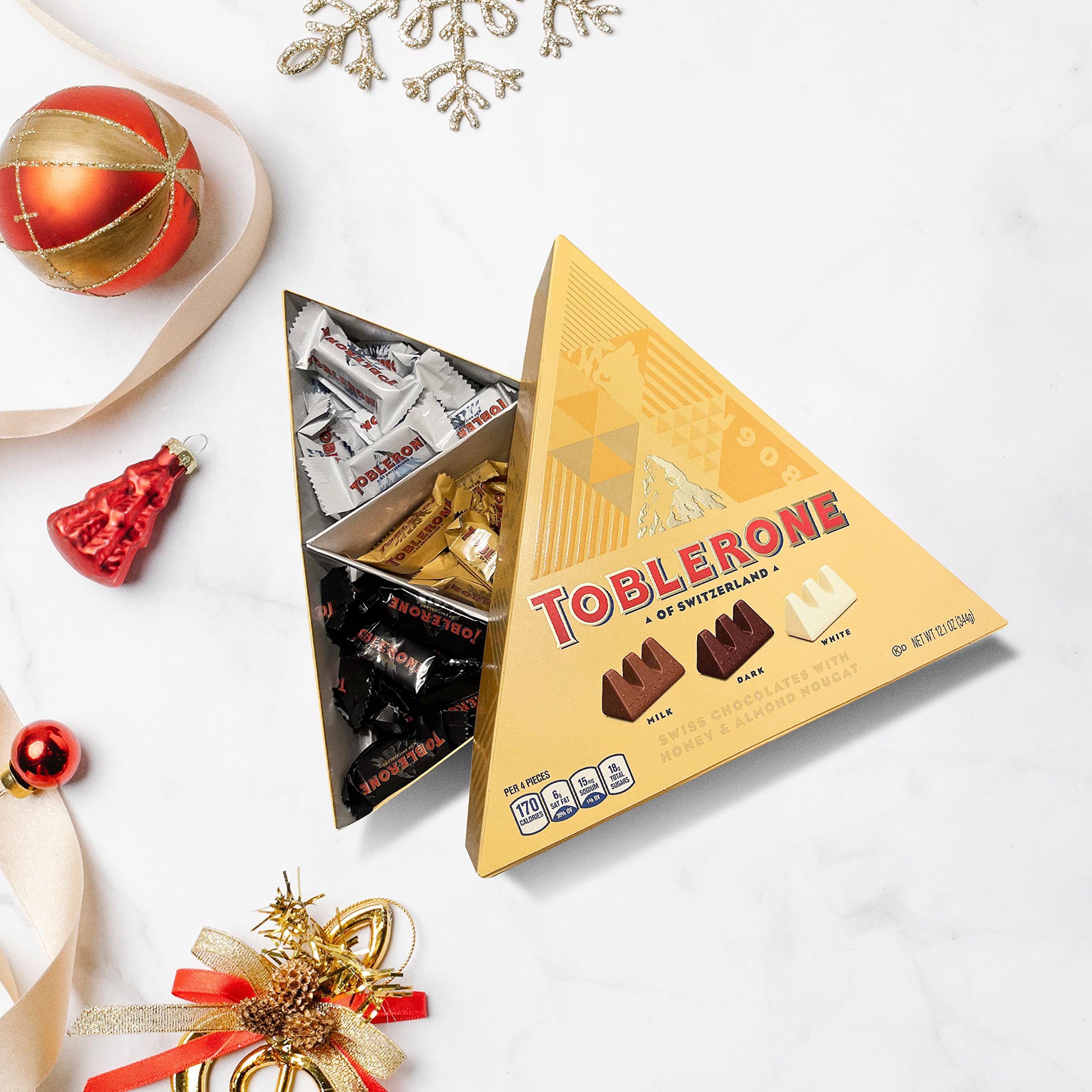 Toblerone Tiny Swiss Chocolate Gift Set, Dark Chocolate, White