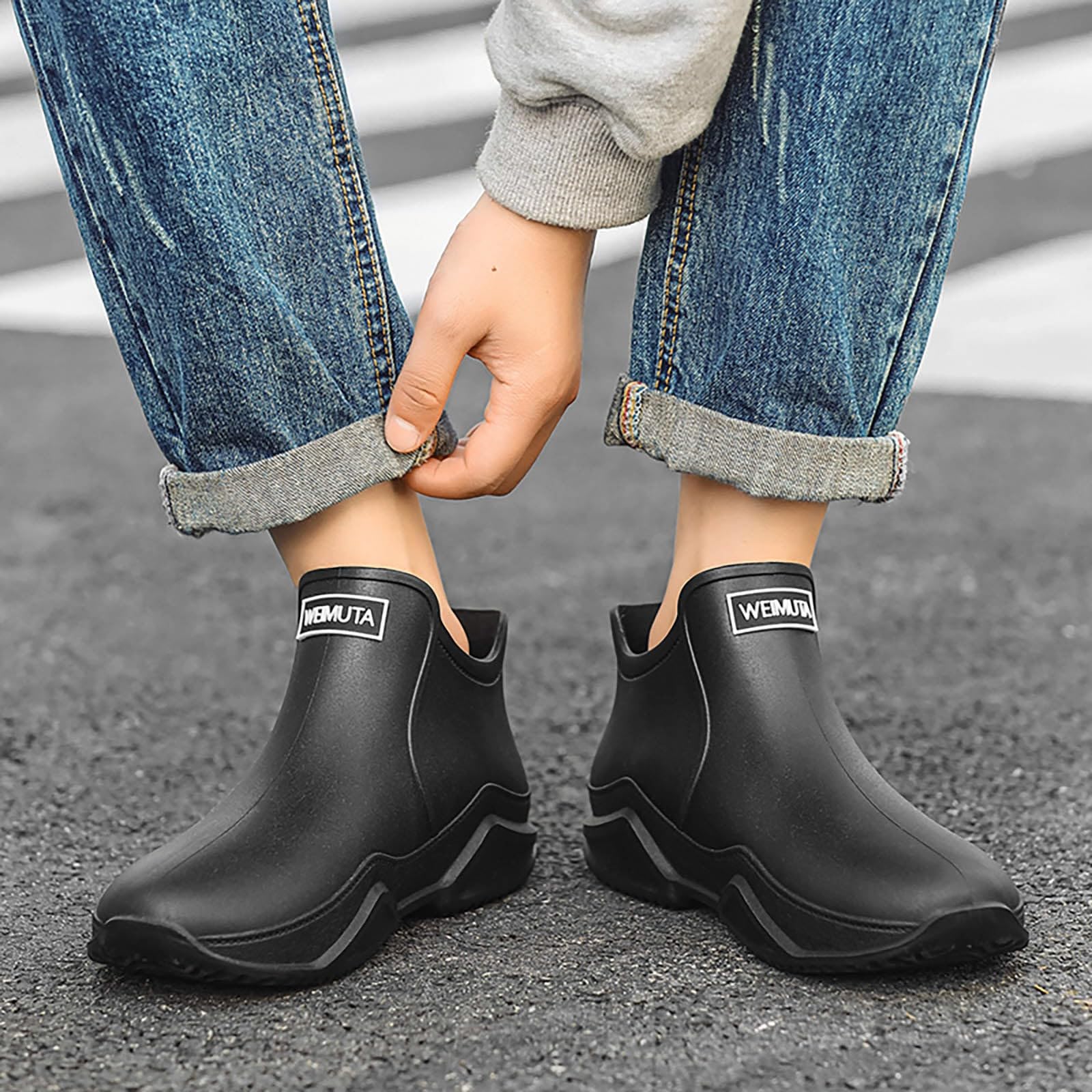 Cómodas botas de goma para mujer, botas de agua cortas, botas de lluvia zapatos de goma cómodas, botines de goma resistentes a la abrasión, botines de goma impermeables para primavera, botas de lluvia