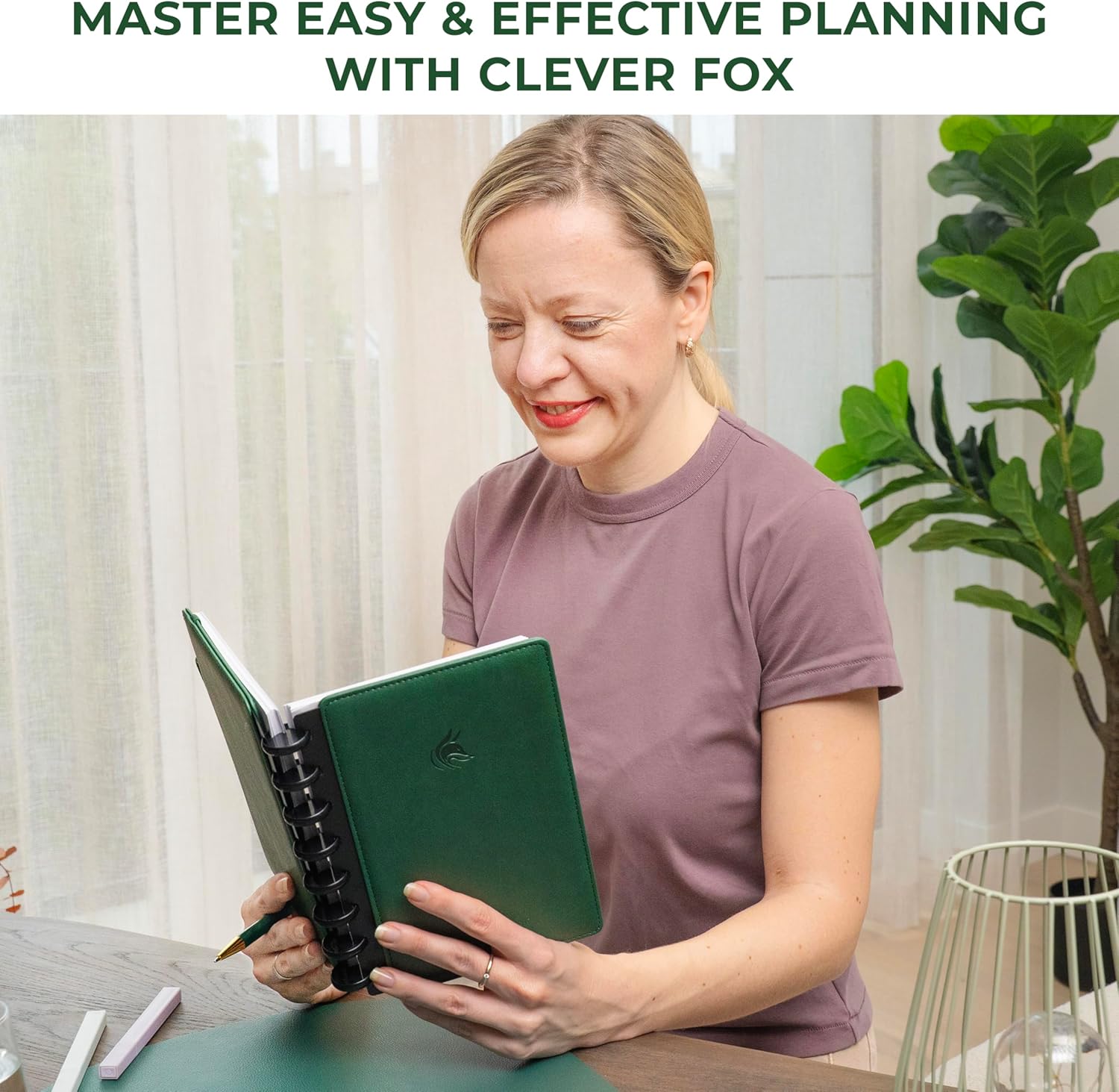 Clever Fox Disc-Bound Weekly Planner – Undated Monthly Notebook with Habit Tracker, Productivity Journal – Life, Work & Goal Organizer, 6.5 x 8.4" (Forest Green)