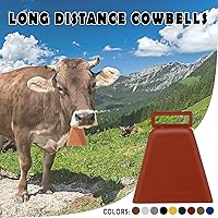 Vista 5 de Bevin Bells Campanas de Vaca de Larga Distancia 10LD (Blanco) Campanas de Navidad Hechas de Acero Fuertes Fabricantes de Ruido con Correa