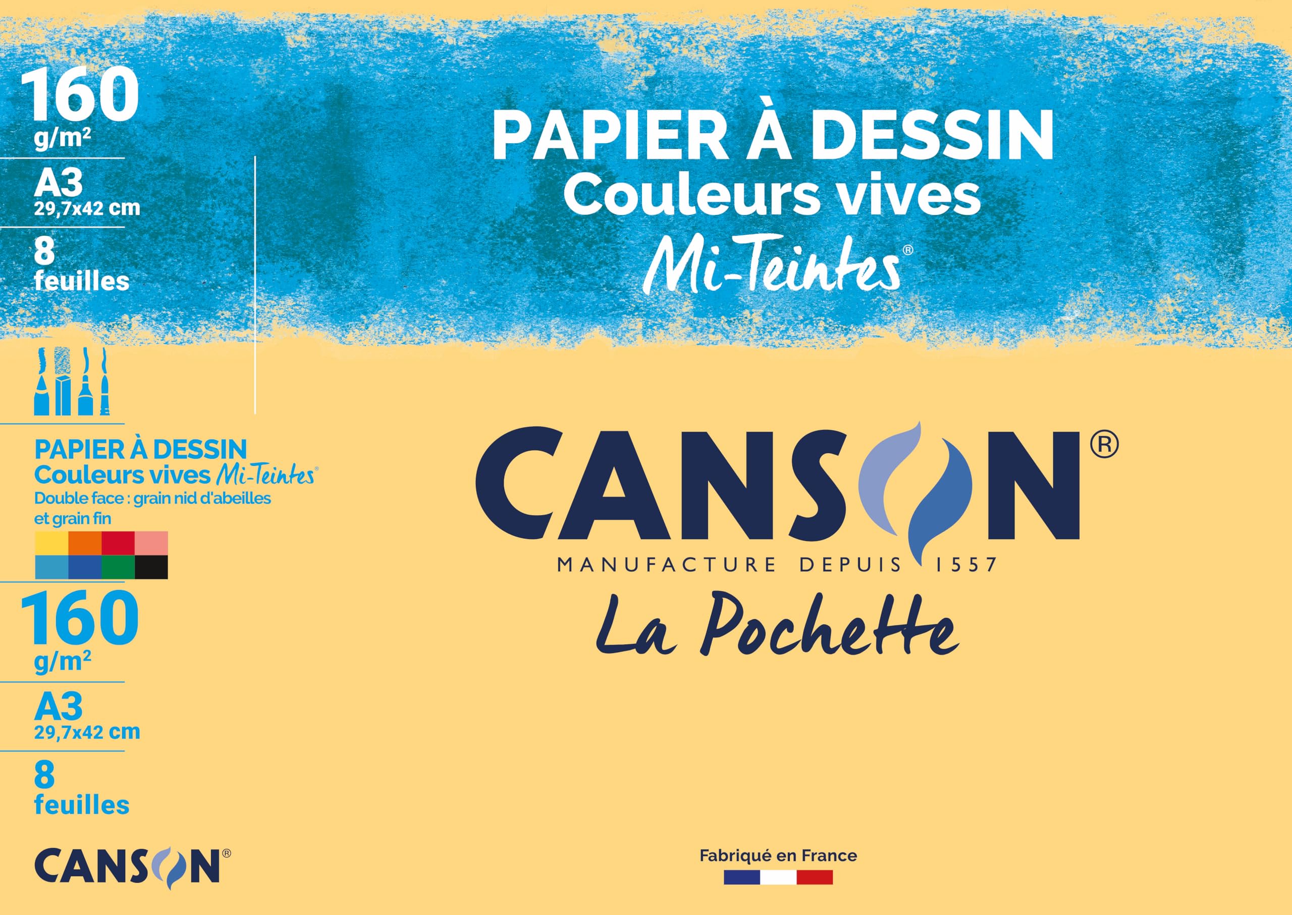 Canson Mi-Teintes Drawing Paper 8 Sheets A3-29.7 x 42 cm A3-29,7 x 42 cm Vives