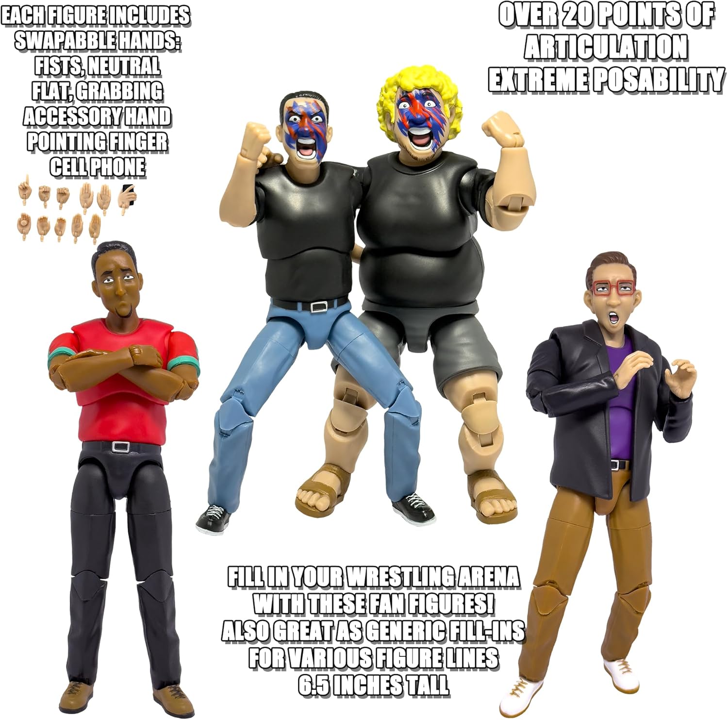Ultimate Wrestling Crowd Fan Figures Four-Pack [Series 5]