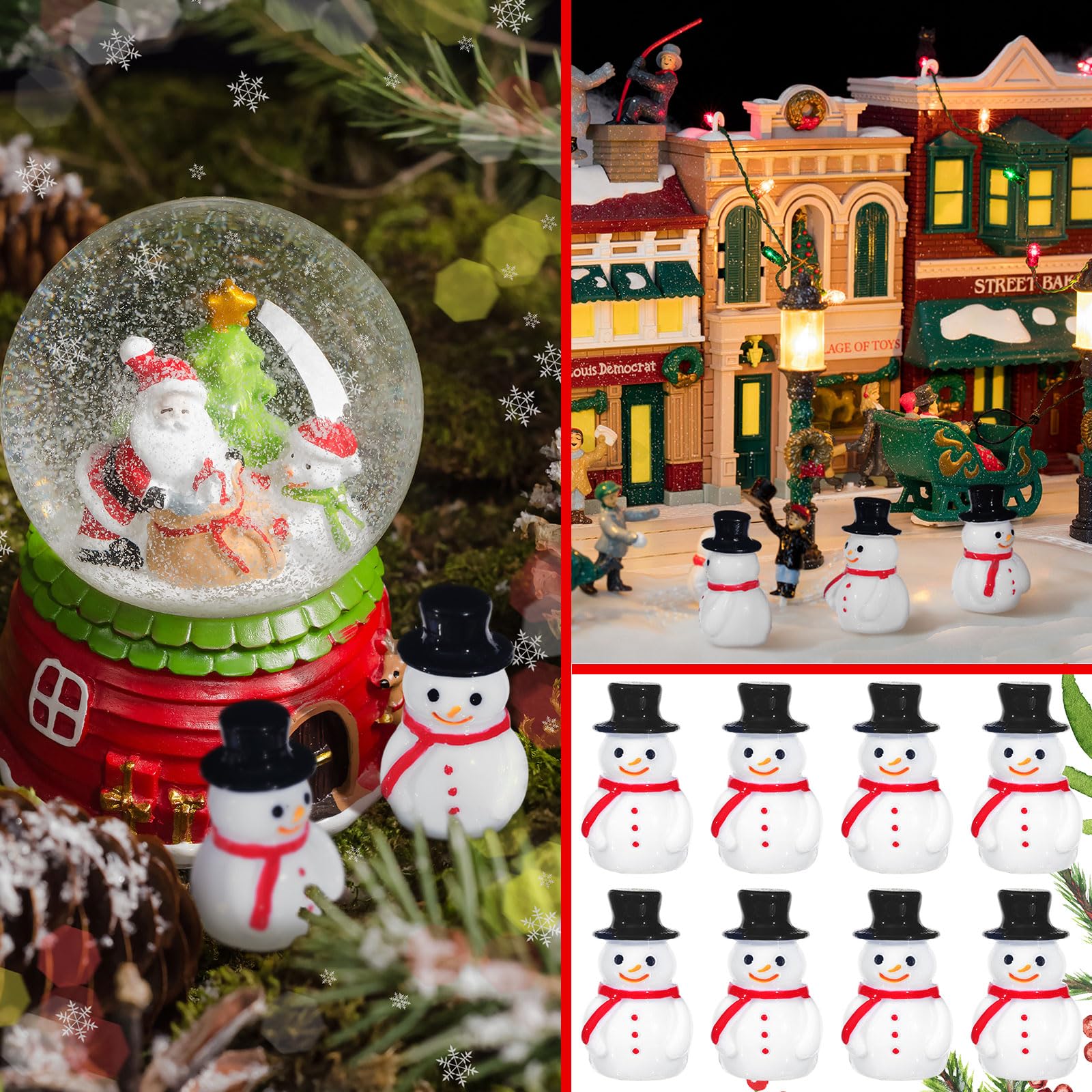 24 Figurines Miniatures Bonhomme De Neige En Résine - Décorations Noël, Micro Paysage, Jardin De Fée