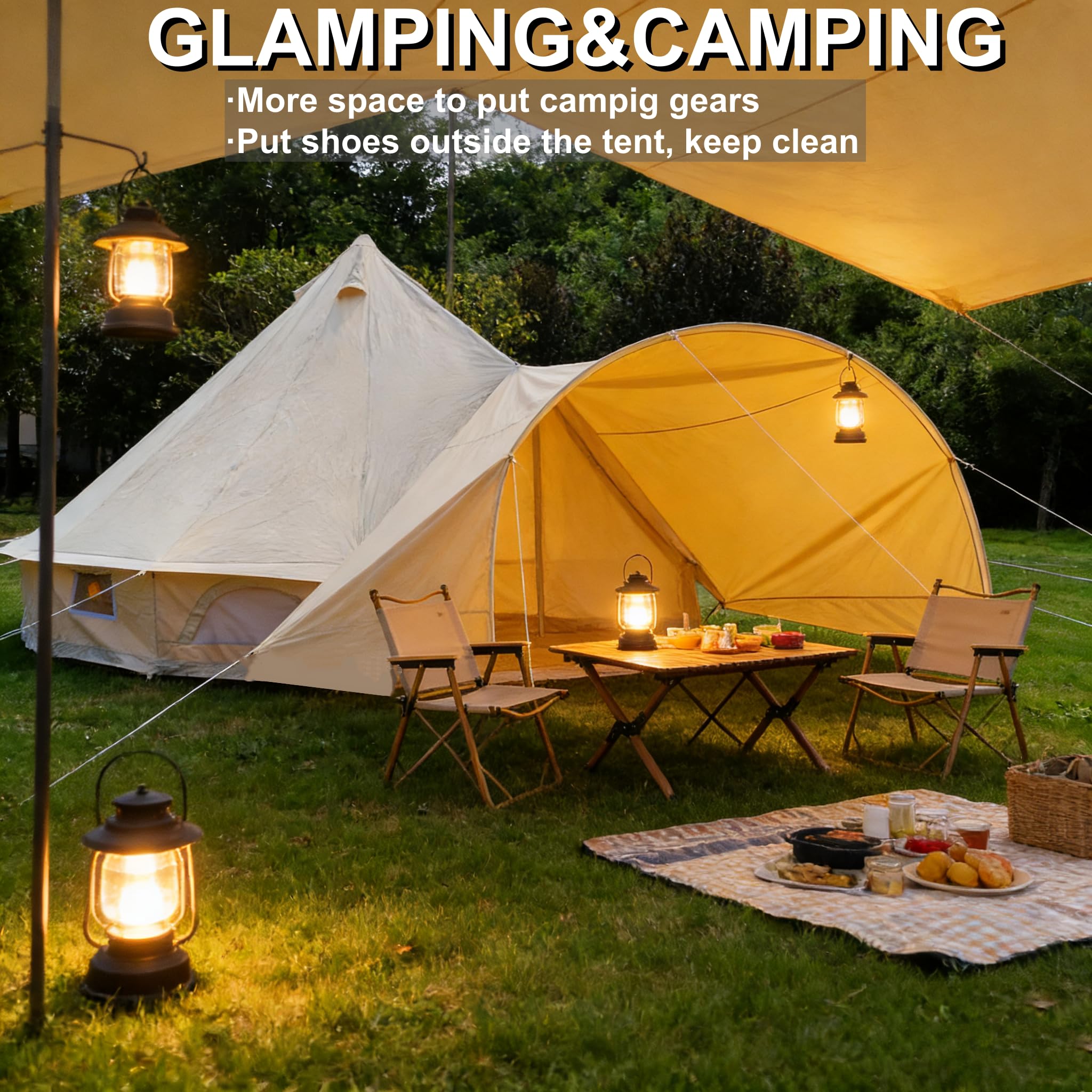 DANCHEL OUTDOORコットンベルテント Amazon.com : DANCHEL OUTDOOR Bell Tent Porch Awning, Waterproof