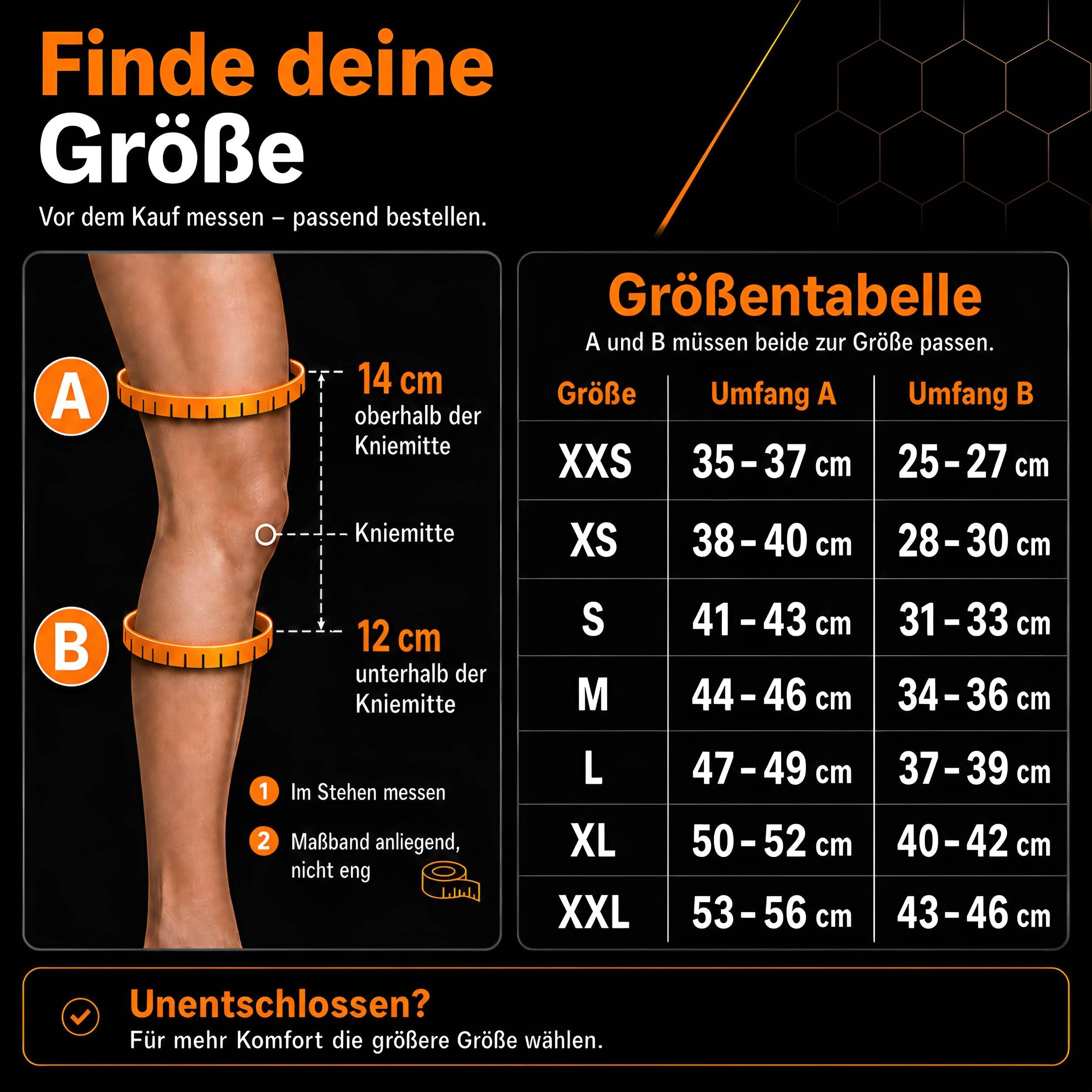 Kniebandage Männer & Damen | Made in Germany | mit Patella-Pad & Seitenstabilisatoren | Kniebandage für Sport, Joggen & Alltag (Schwarz, M)