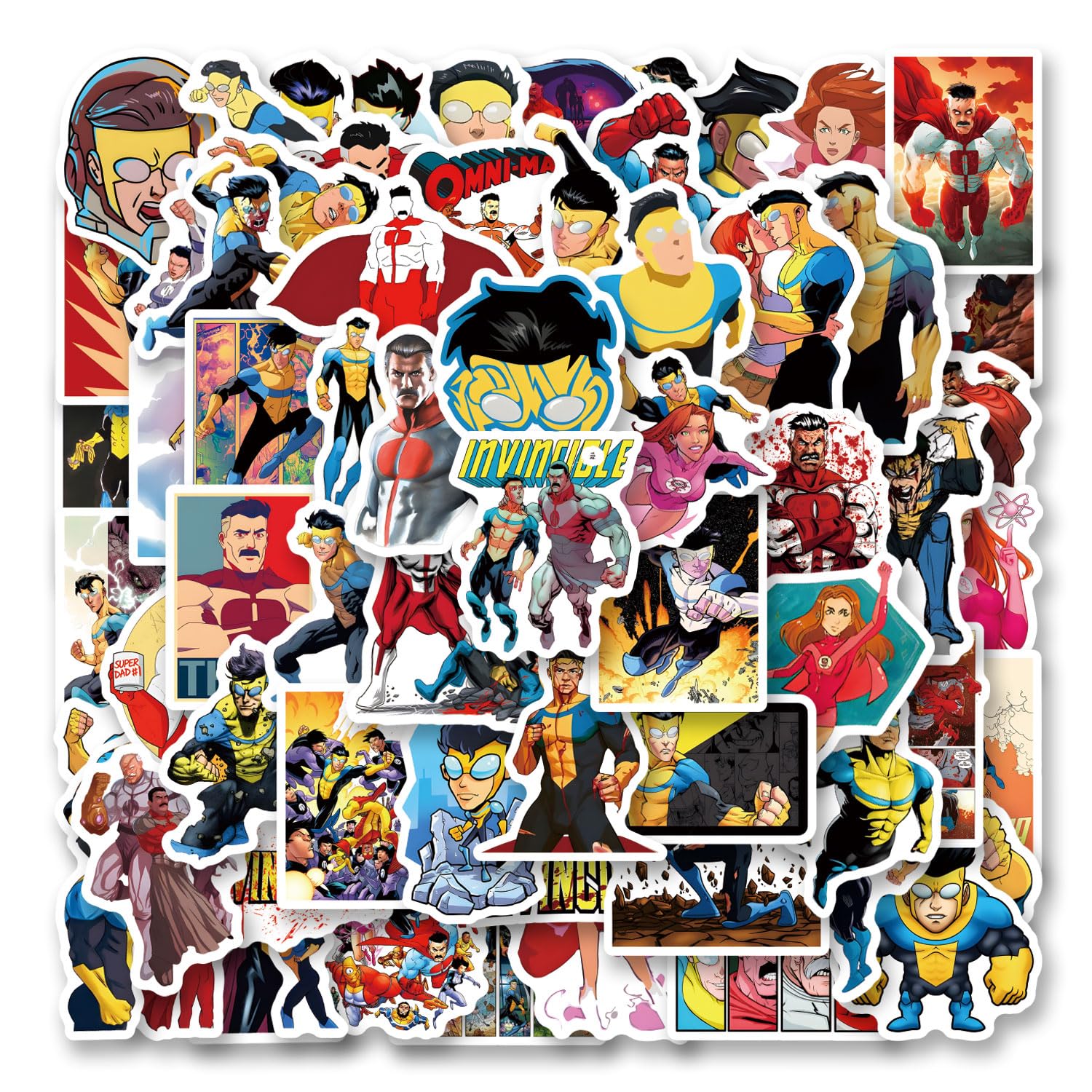 65pcs Cartoon Stickers, Aesthetic Sticker Decals for Water Bottle,Skateboard,Laptop,Journal,Phone,Scrapbooking,Bumper