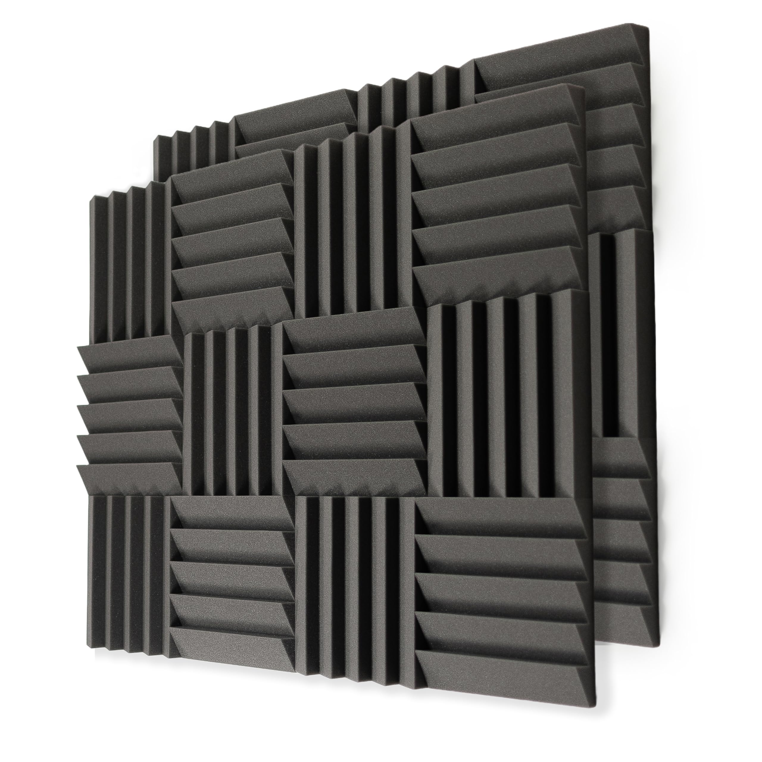 Lot de 24 Panneaux de Mousse Acoustique avec Autocollants, 30x30x5cm, Mousse Anti-bruit Panneaux Acoustiques Ignifuges pour Studios D'enregistrement, Bureaux, Studios de Danse, Streamers