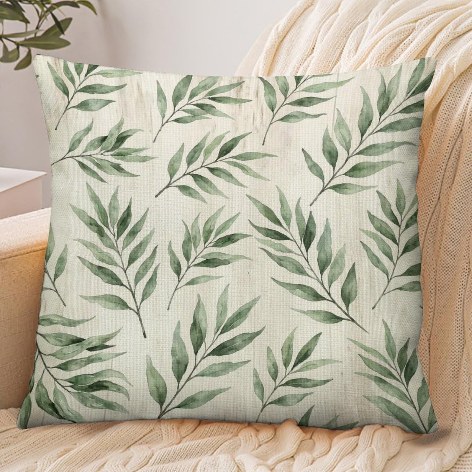 Fekiloot Style Green Leaves Pillowcase Pillow Sham Pillow Case