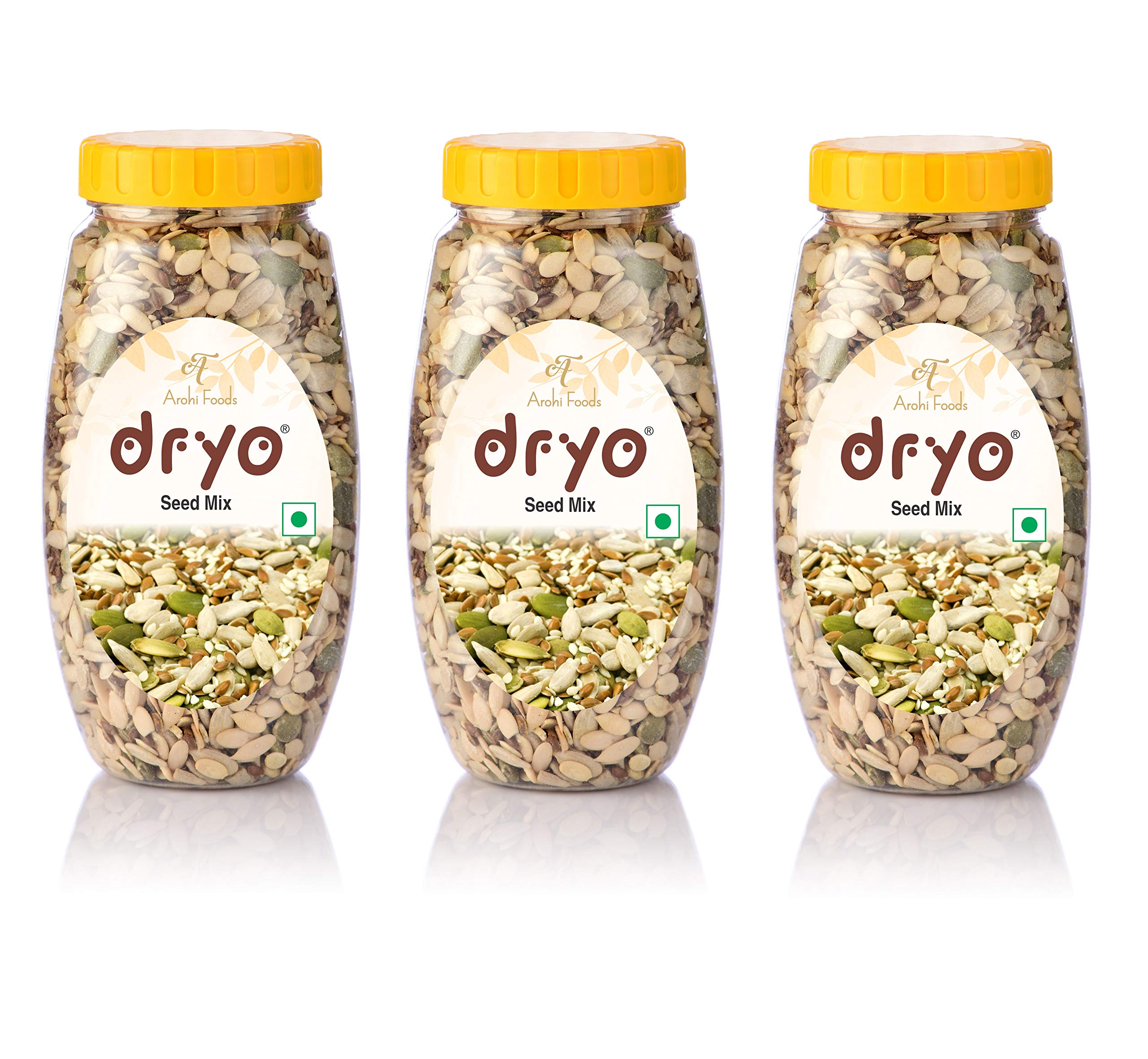 Dryo Premium Healthy Raw Seeds Mix, Roasted and Lightly Salted (Pumpkin Seeds, Sunflower, Sesame, Chia, Flax Seeds, Watermelon Seeds), Seeds Mix for Eating (Pack Of 3) (B08LBM8YNW) Amazon Price History, Amazon Price Tracker