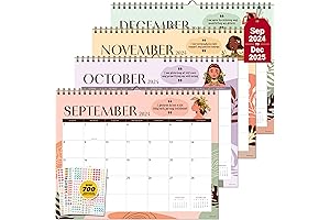 Decorably 18-Month Inspirational Wall Calendar 2024-2025 | Positive Affirmation Calendar | Landscape...