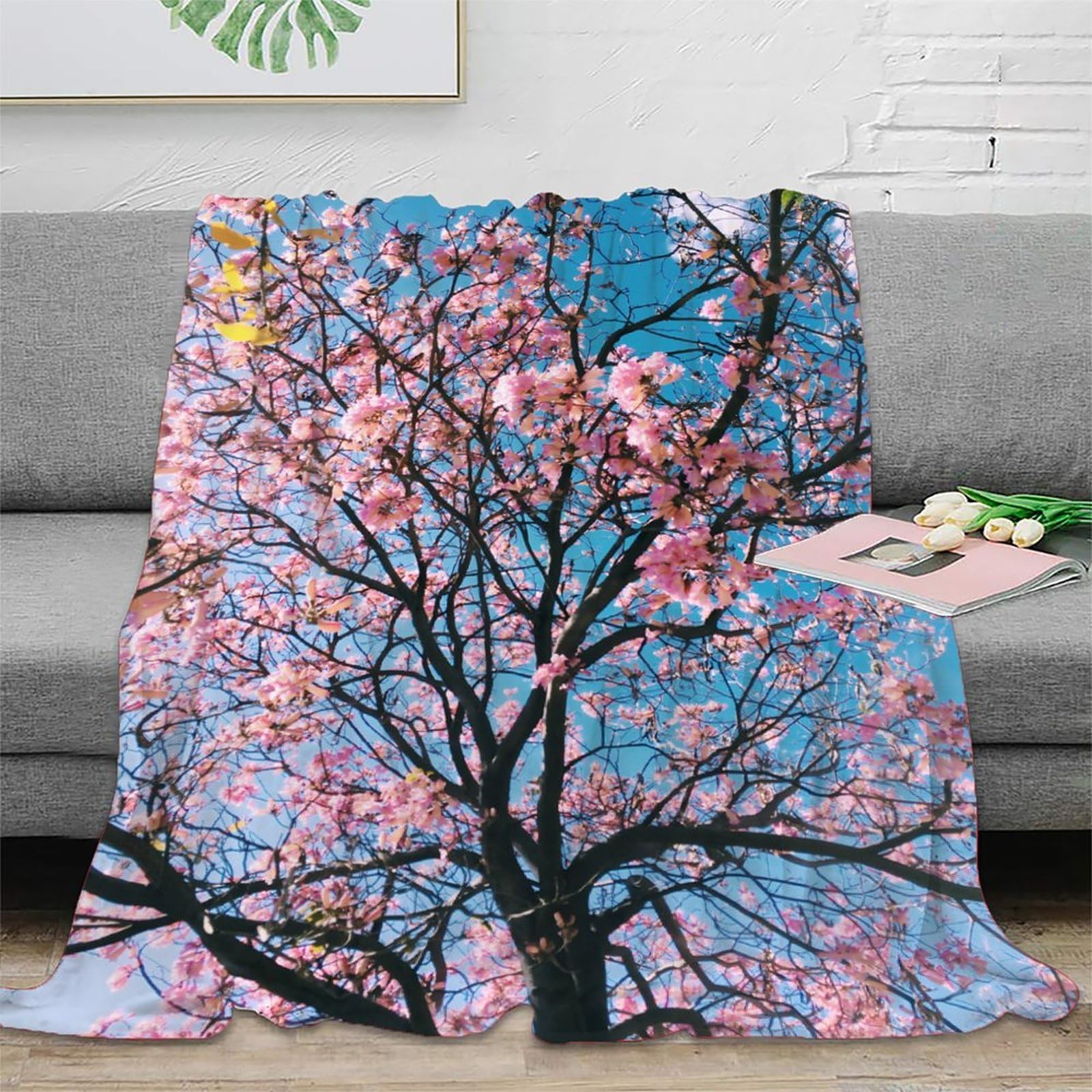 Plaid rose blossoms 150x200 lit etudiant couverture douce