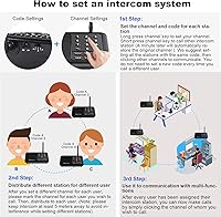 Vista 6 de Wuloo Intercomunicadores inalámbricos para el hogar de 1 milla (5280 pies) Rango 10 - Canal, sistema de intercomunicación inalámbrico para el hogar