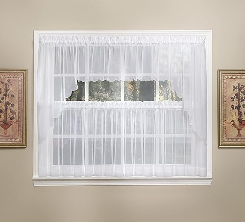 Vista 608 de Today's Curtain - Cortina Emelia de gasa original, panel de 84 pulgadas, negro, 60 pulgadas de ancho x 84 pulgadas de largo