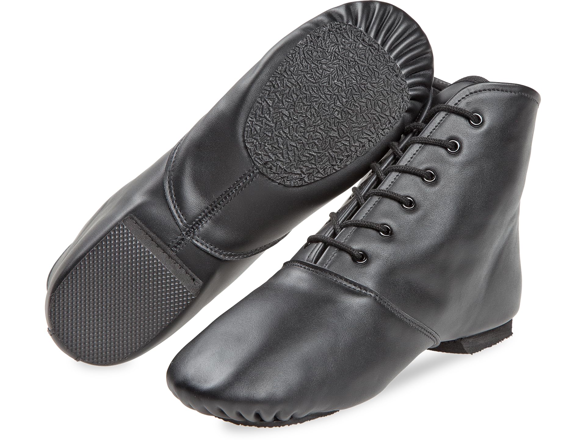 Diamant Step Gardestiefel 6-Loch Unisex Gardeschuhe Geteilte Sohle schwarz Leder