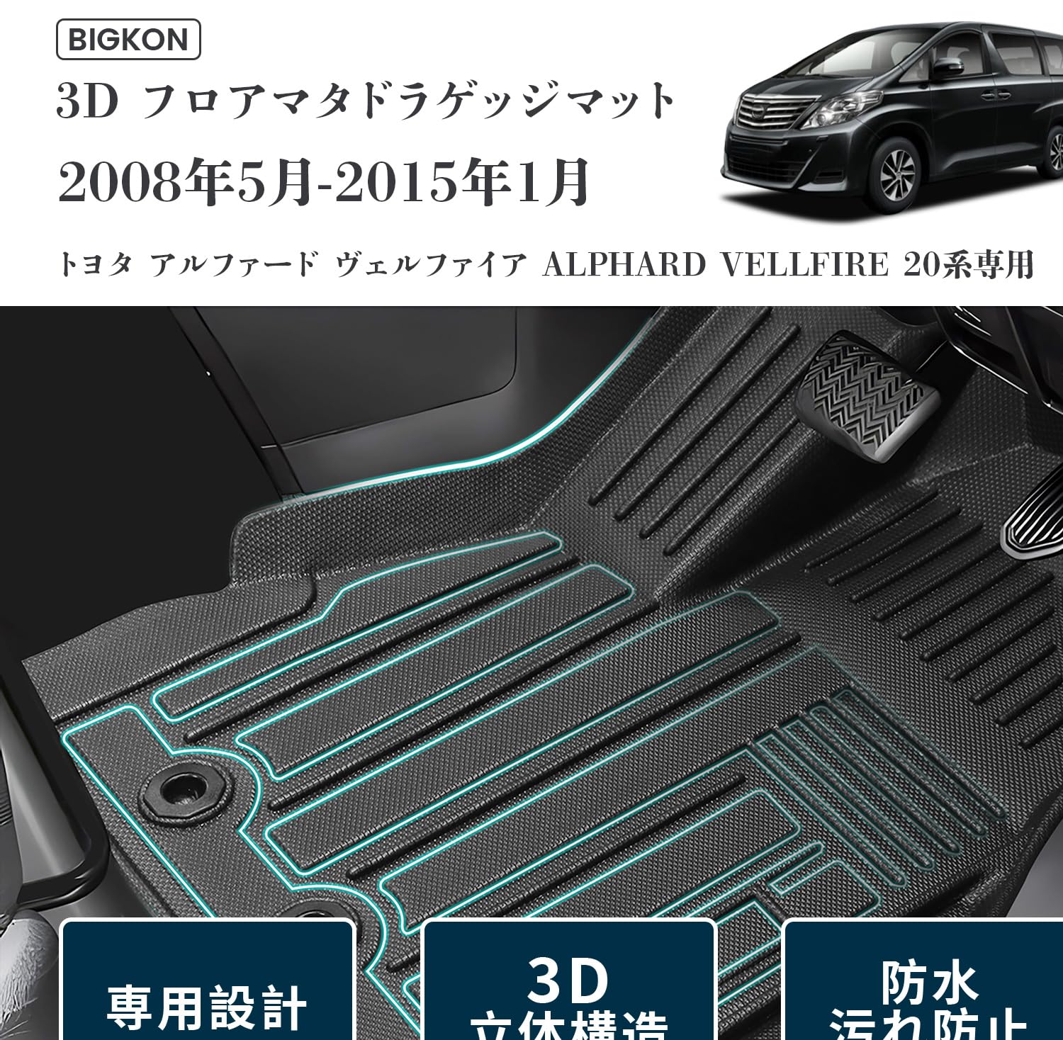 Amazon.co.jp: BIGKON 適合対応トヨタ アルファード ヴェルファイア 20