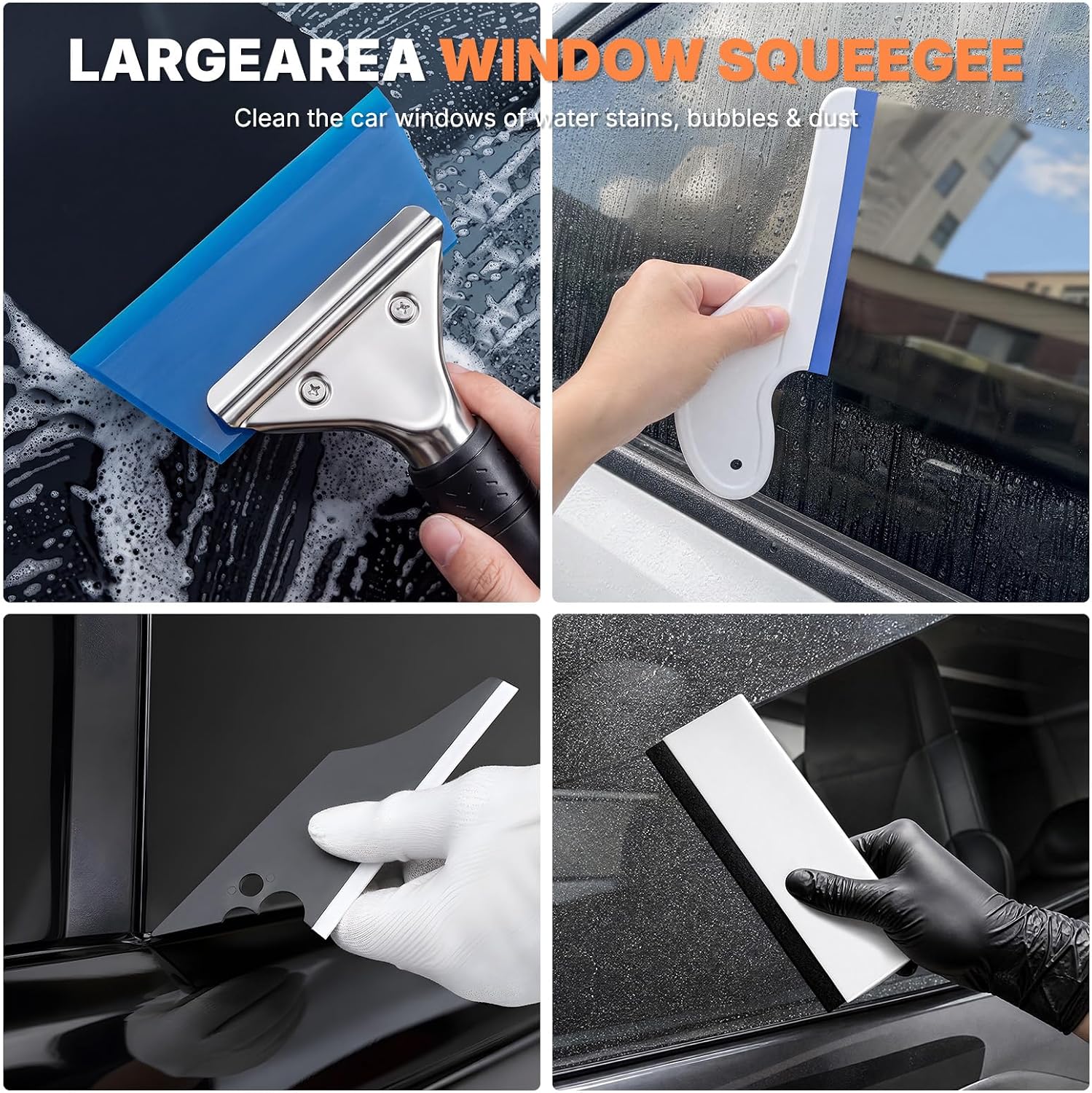 Glamgen 55PCS Car Vinyl wrap Tool kit, Window Tint Film kit Wrapping Tools, Felt Squeegee, Metel & Plastic Scraper, Wrap Knife and Blades, Magnetic Holders, Gloves with Carry Case image 3