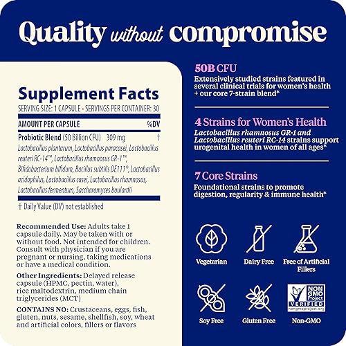 Miniatura 5 de Enzymedica SubCulture Probióticos para mujeres, 50 mil millones de UFC, salud vaginal y urinaria, apoyo inmunológico y digestivo, 30 cápsulas