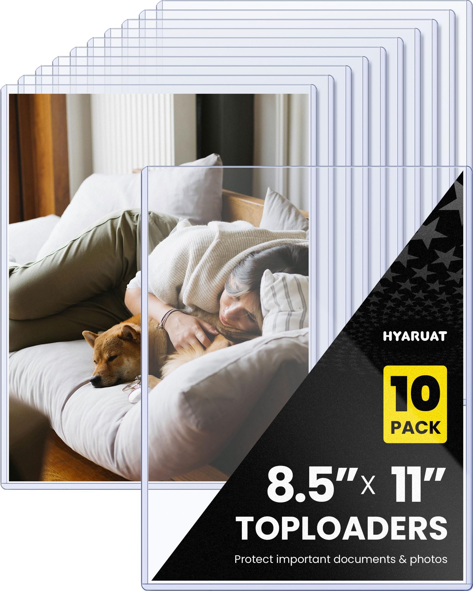 HYARUAT 8.5 x 11 Rigid Clear Toploaders - PVC Document Sheet Protectors ...