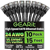 Vista 65 de GearIT Cable Ethernet Cat 6 de 5 pies (paquete de 20) - Cable de conexión Cat6, cable de conexión Cat 6, cable Cat6, cable Cat 6, cable Ethernet