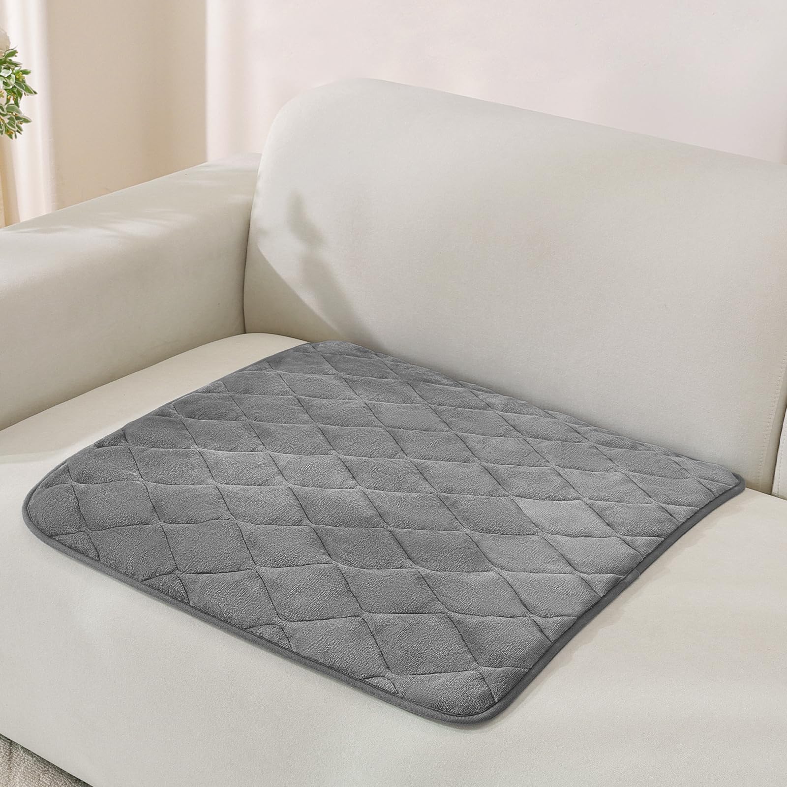MAXIJIN Fuzzy Armrest Cover, Non Slip Backrest Cover (Dark Grey, 90ร90cm)