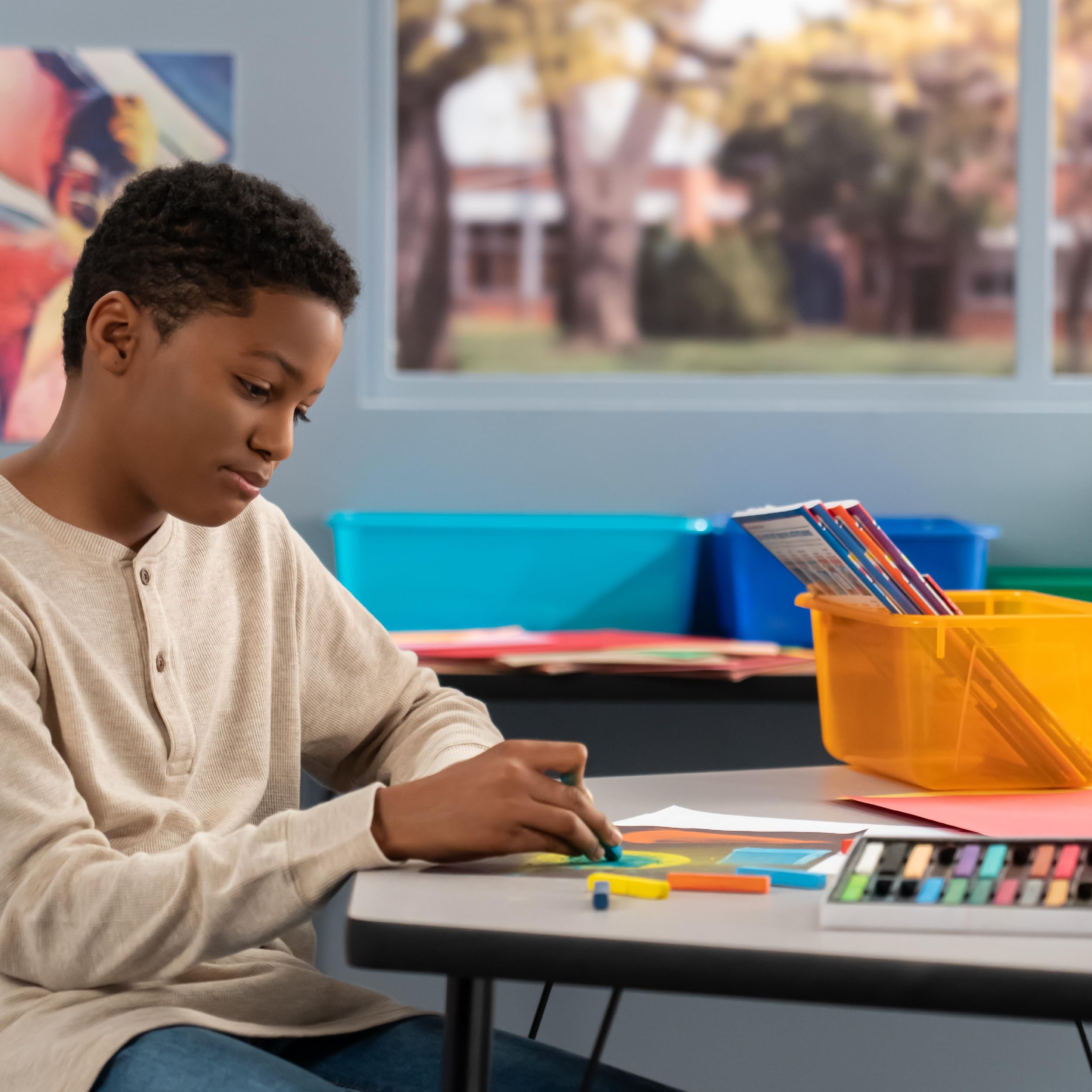 School Smart Square Chalk Pastels, Assorted Colors, Set of 144 - Image 4