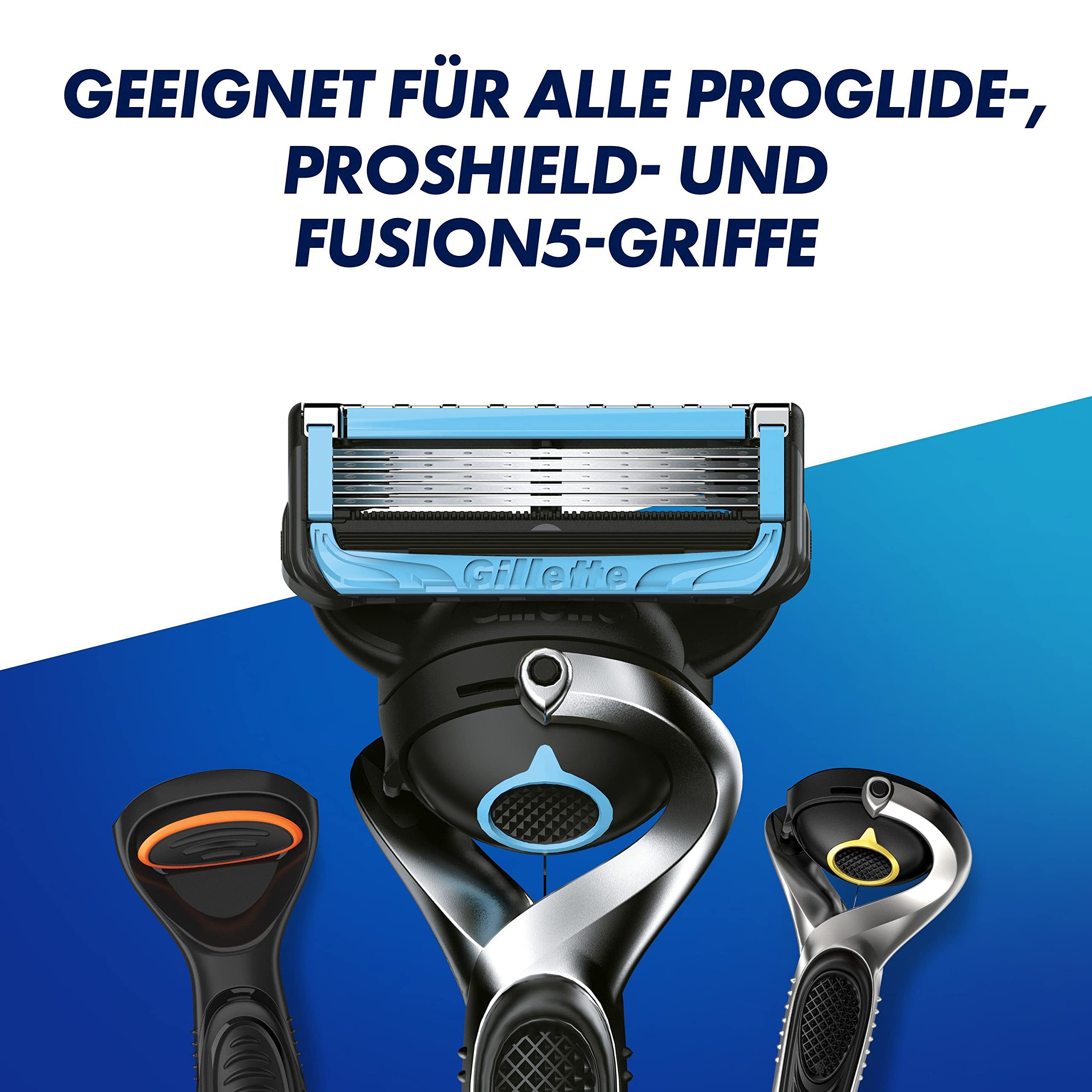 Gillette Proshield Chill Rasierklingen Herren, 6 Original Ersatzklingen für Nassrasierer mit 5-Fach Klinge, Kühl-Technologie für Angenehme Rasur
