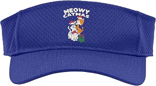 Meowy Catmas Cat Kitten Christmas Xmas Women Sport Sun Visor, Youth, One Size, Purple