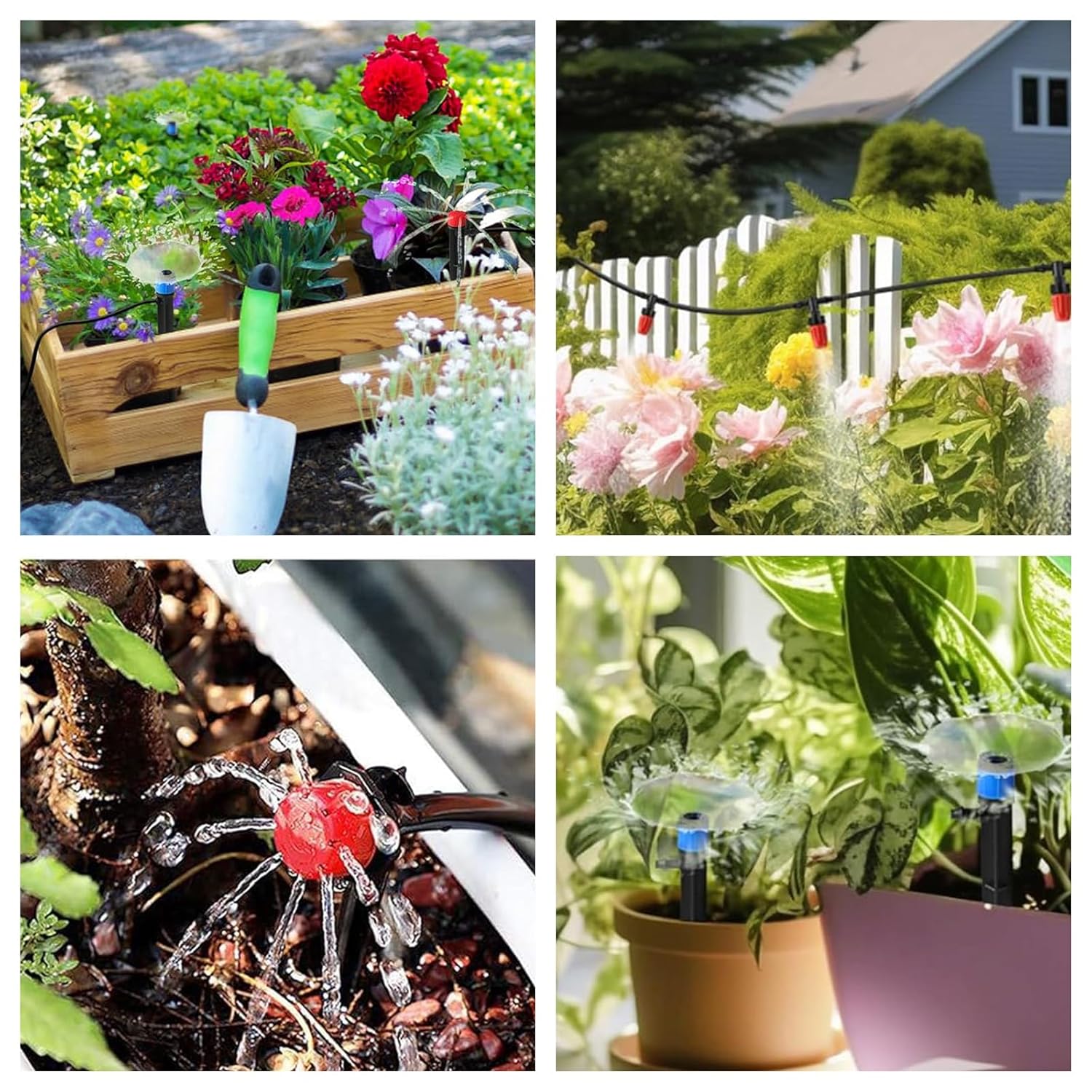 256FT Automatic Drip Irrigation System Kit,Automatic Garden Watering Misting System for Greenhouse, Yard, Plant ，Lawn with 1/2 inch Hose 1/4 inch Distribution Tubing and Accessories