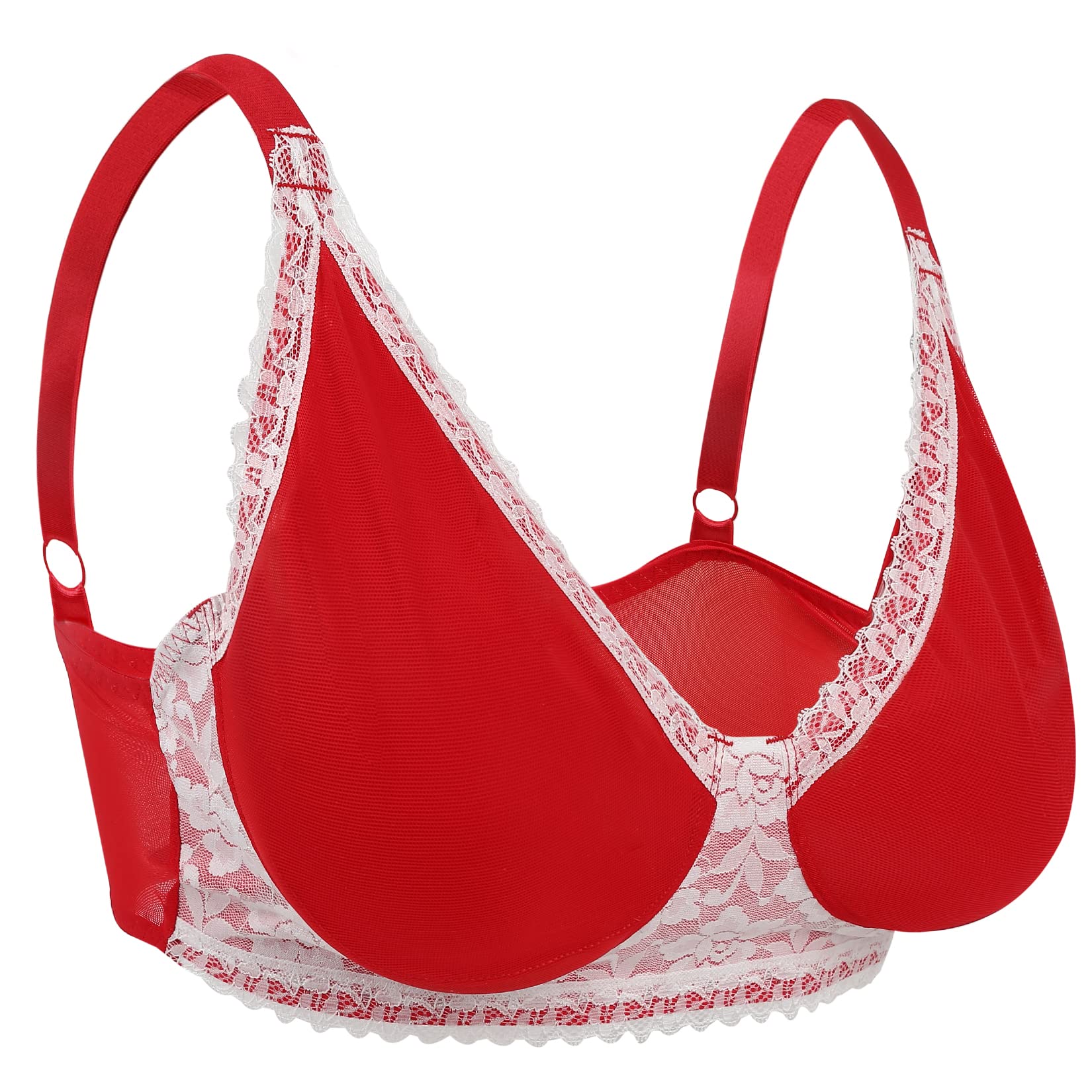 VollenceSee Through Mastectomy Bra Silicone Breast Forms Pocket Bra Fake Prosthesis Crossdresser