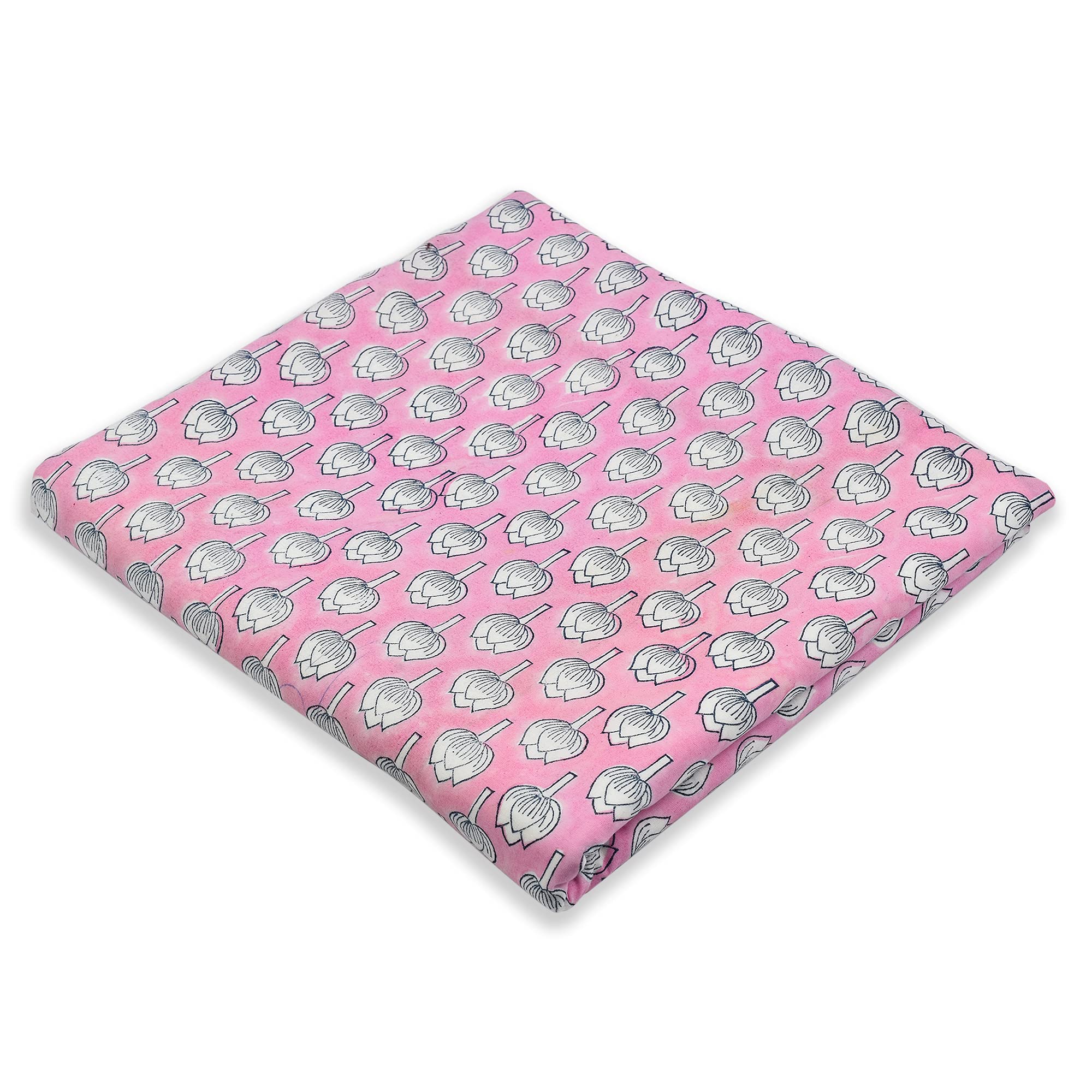 Hand Block Printed Fabric, Cotton Fabric, Fabric by The Meter, Indian Block Print Fabric, Fabric for Curtains, Dress Material Fabric, Women's Clothing, Fabric for Face Mask (2.5 Meter)-image-4