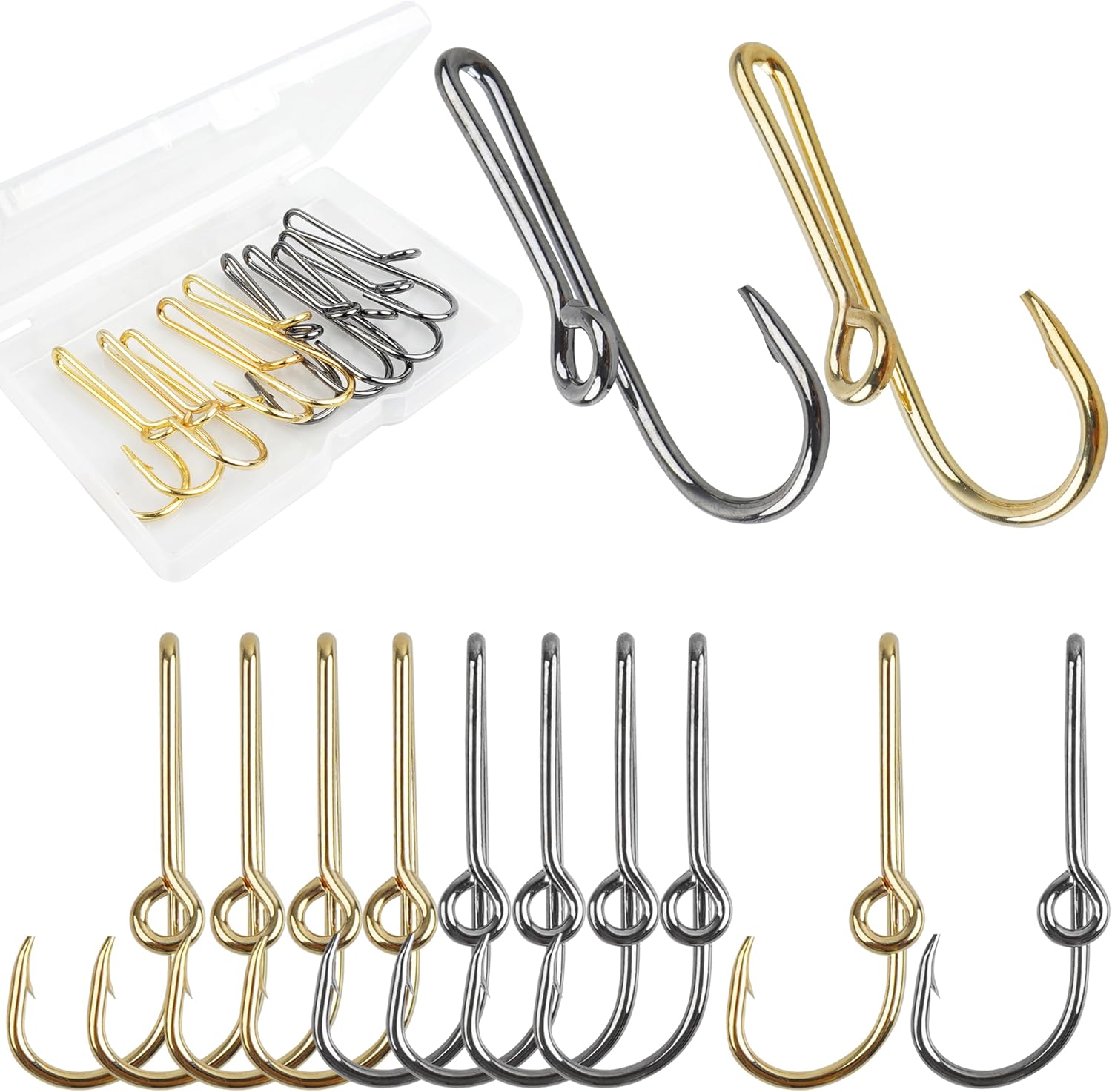 Fishing Hook Hat Pins,10pcs/20pcs Pins for Fishing Hat Hook Clip,Tie Clips for Hat Clasp Fashion Trend Hat Decoration Gold&Black