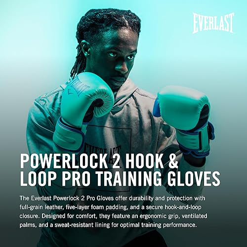Miniatura 2 de Everlast Powerlock 2 Guantes de boxeo | Guantes de vuelo profesional | Gancho y bucle de ajuste seguro con espuma de triple capa y soporte de muñeca