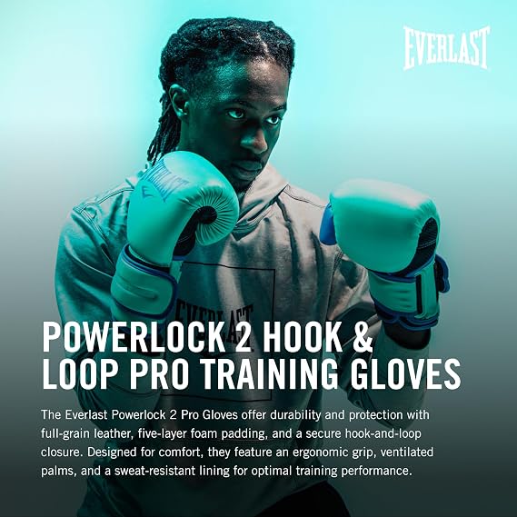 Everlast Powerlock OG & Powerlock 2R Boxing Gloves Training Gloves for Sandbag Pads & Sparring Fastening Advanced Foam Technology Ergonomic Grip - Original Everlast Equipment