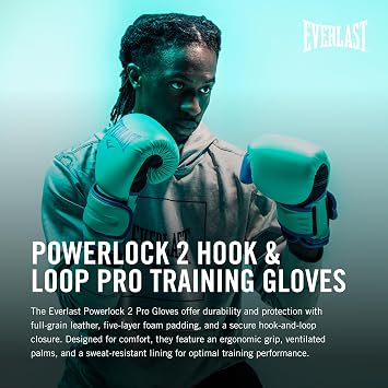 Everlast Powerlock OG & Powerlock 2R Boxing Gloves Training Gloves for Sandbag Pads & Sparring Fastening Advanced Foam Technology Ergonomic Grip - Original Everlast Equipment