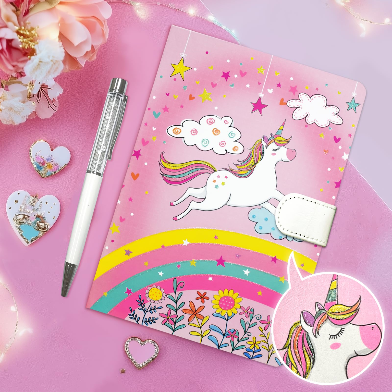 Me-lo Tagebuch Für Mädchen Mit Stift – Notizbuch Mit Magnetverschluss, Bunten Innenseiten & Federmäppchen, Geschenk Für Kinder