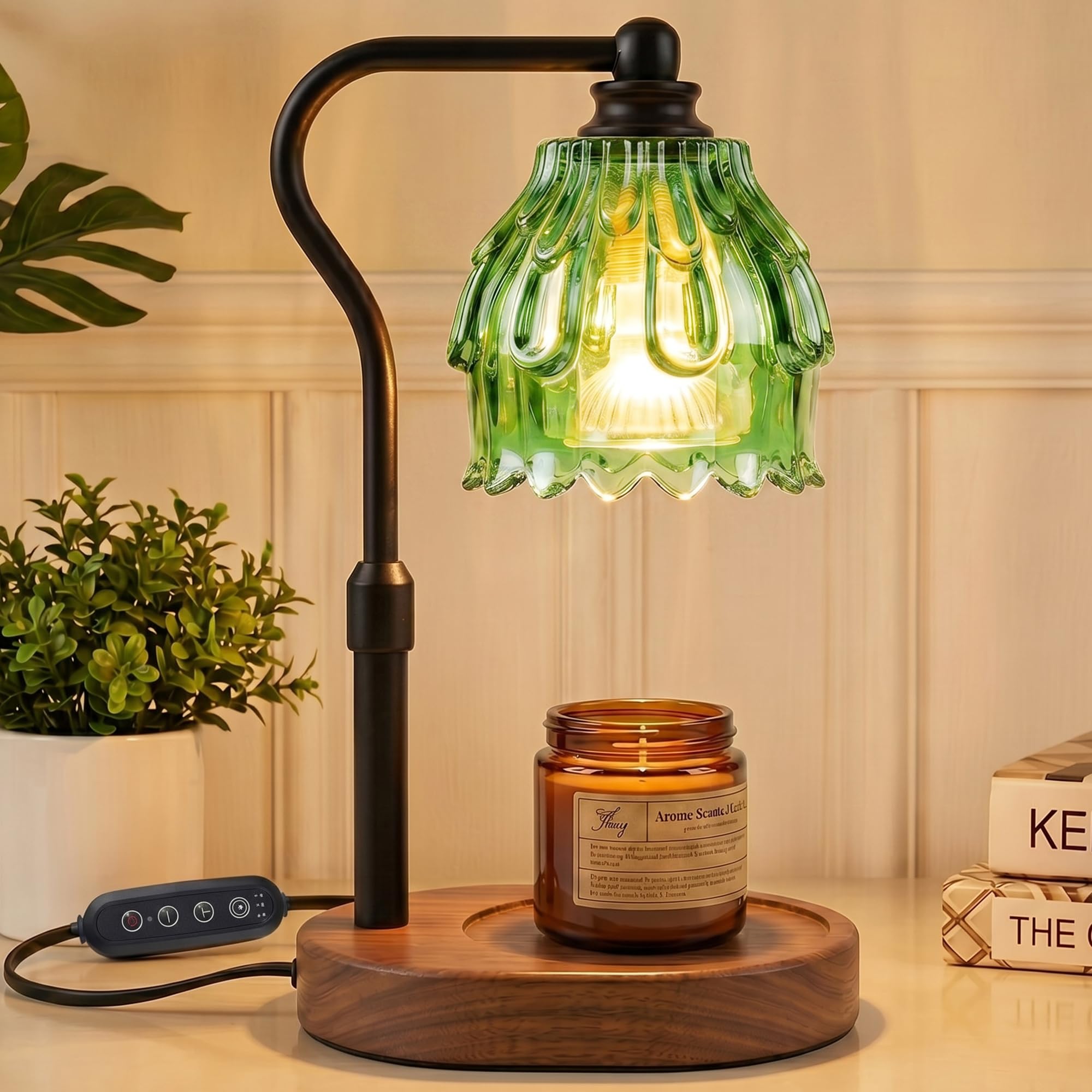 Lampada riscaldante per candele con timer e telecomando wireless, dimmerabile per candele in barattolo, scalda cera regolabile in altezza, regalo per inaugurazione della casa, nuova decorazione per la