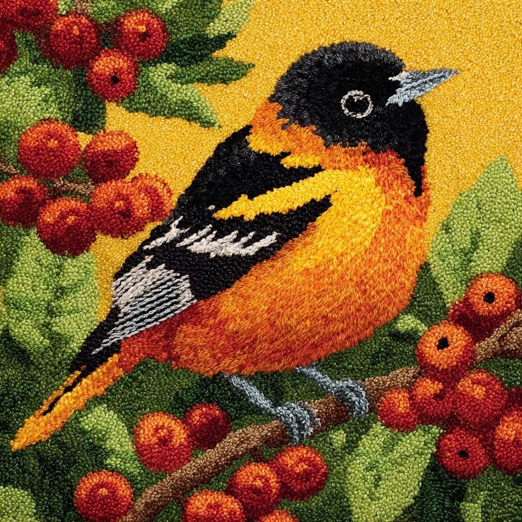 Henypt Latch Hook Kits-F Latch Hook Cushions Kits Fruits And Birds