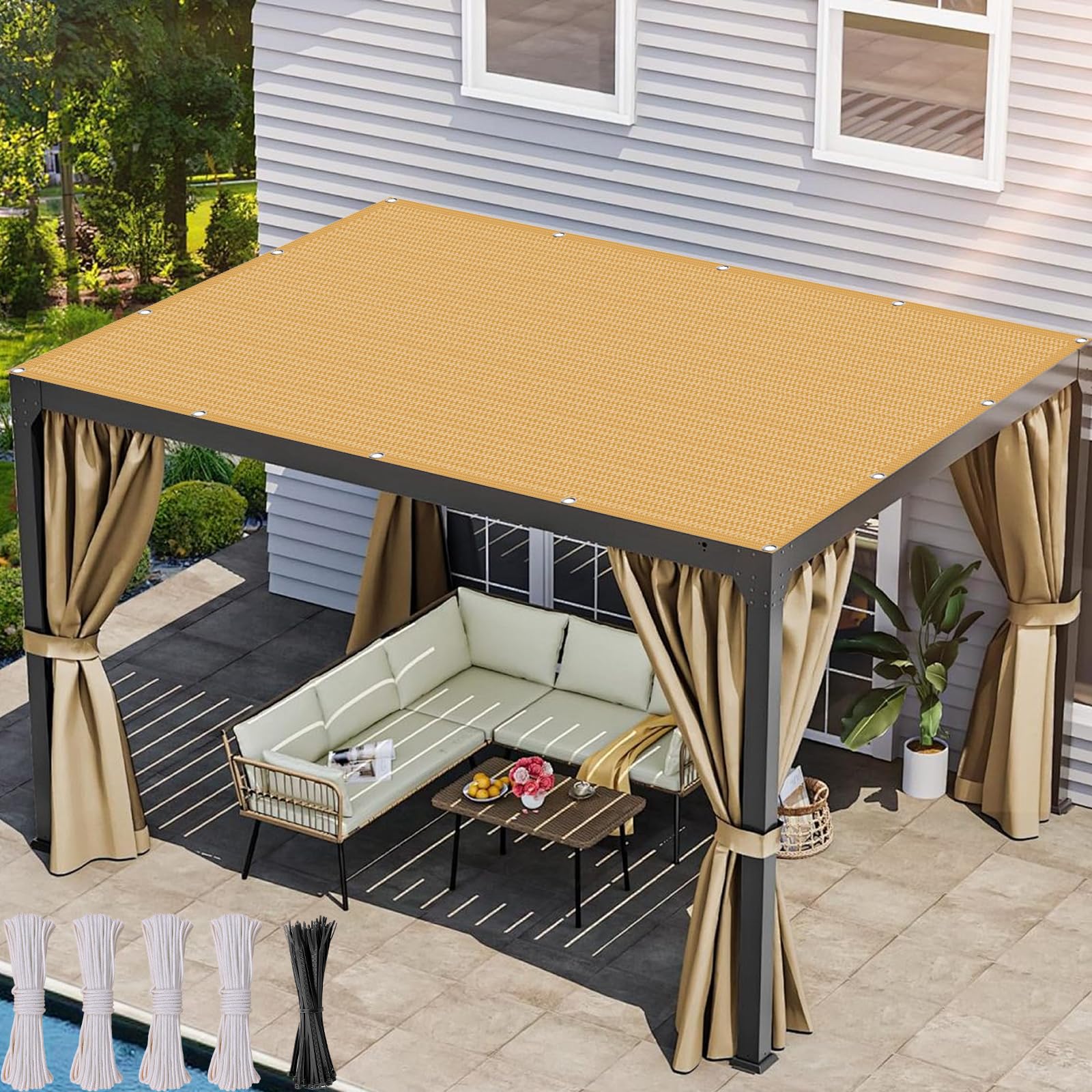 Toile d'ombrage Rectangulaire Anti Chaleur et UV pour Balcon et Terrasse