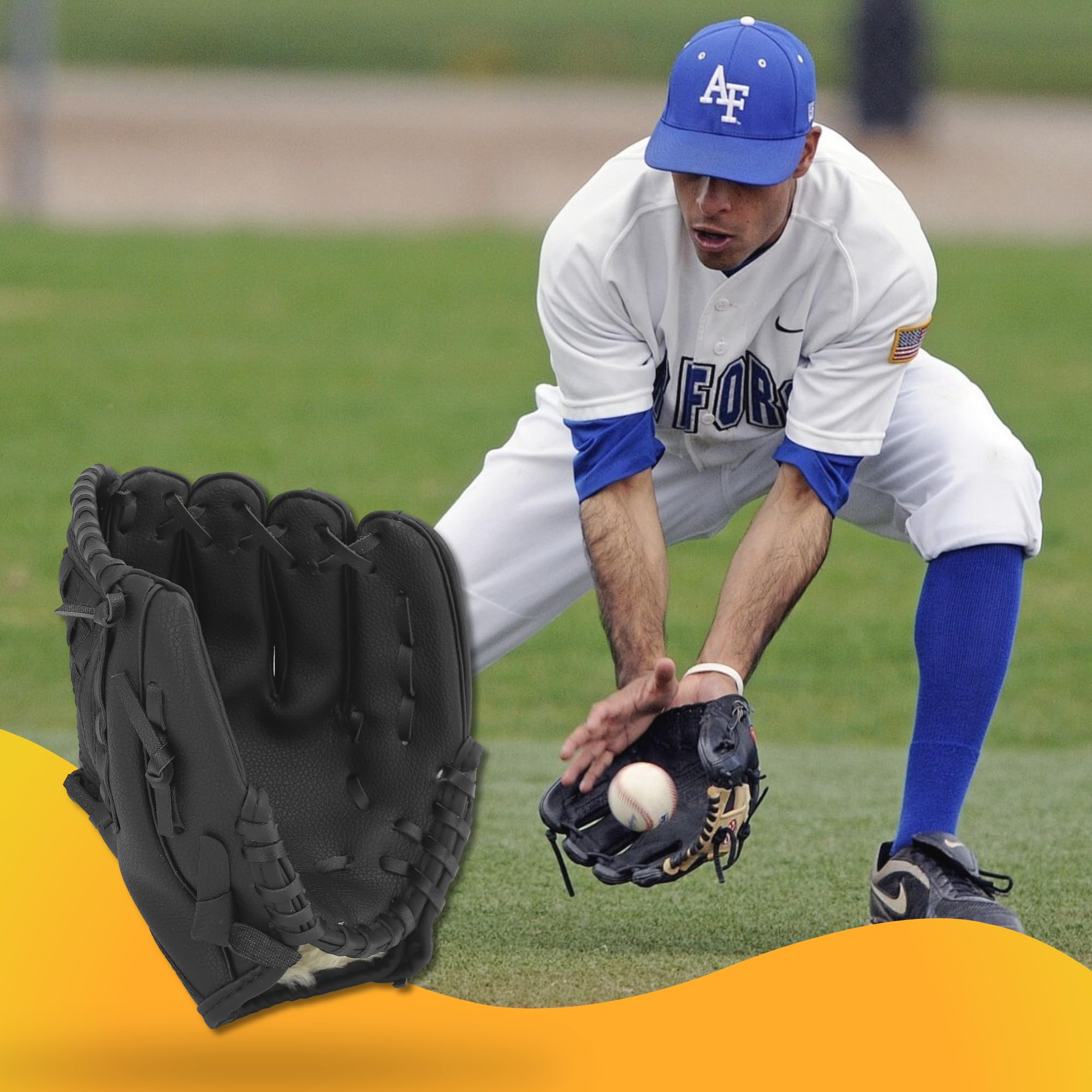 Guanto da baseball ergonomico in pelle PU Guanti da baseball Morbidezza Professionale Fielding Guanto Softball Guanti per Giovani Adulti