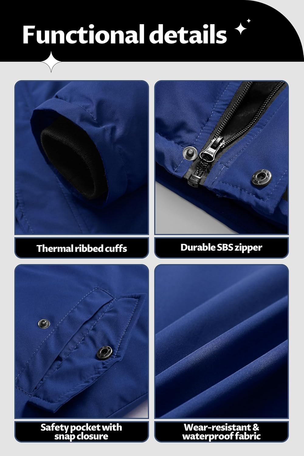 CREATMO US Boys' Waterproof Snow Coat Parka Windproof Winter Jacket With Detachable Fleece Hood - Image 7