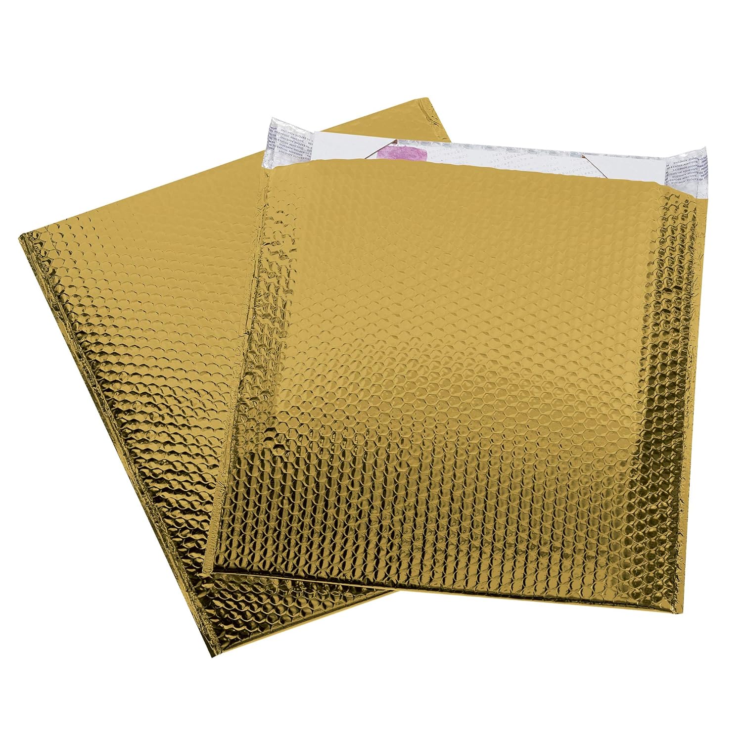 Aviditi Metallic Self-Seal Bubble Mailers, 16" x 17 1/2", Gold, Pack of 48, Grab Attention When Mailing and Shipping.