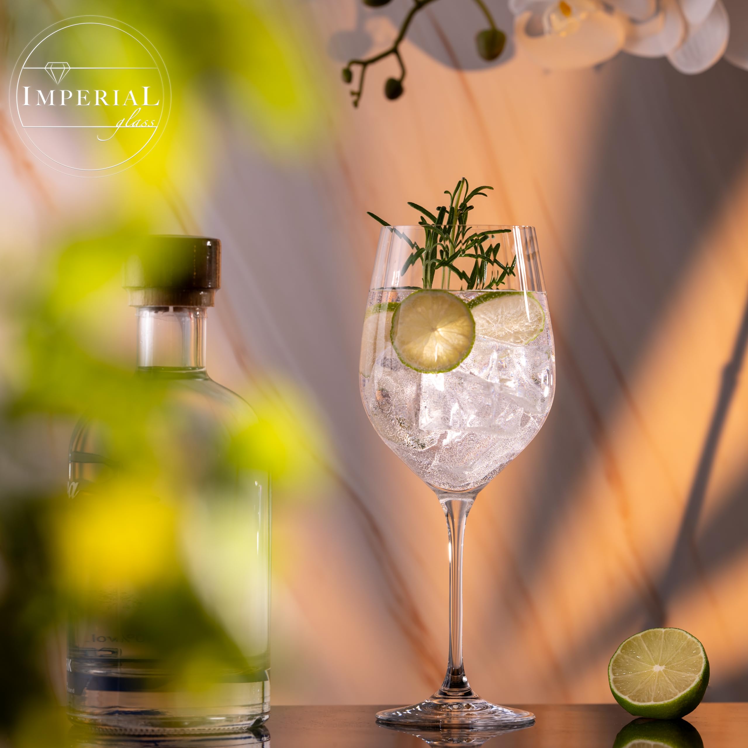 Zestaw szklanek do ginu z ryflowanym tonikiem, 6 x 450 ml – szklanki do ginu ze szkła kryształowego serii Londyn, nadają się do mycia w zmywarce