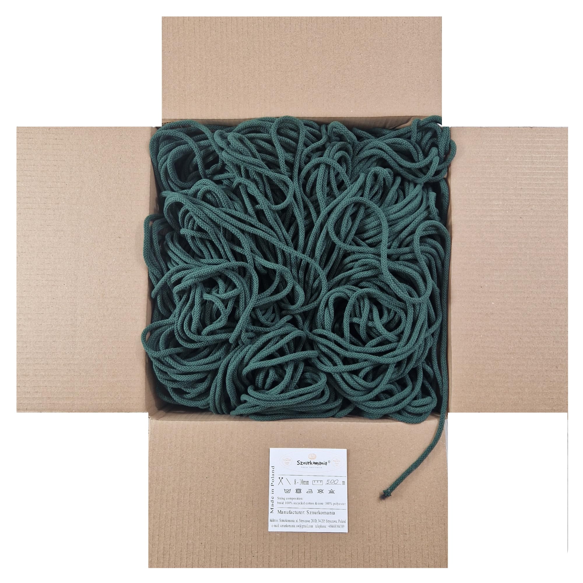 Fil de coton tressé 5mm vert bouteille cordon macramé bobine 500m